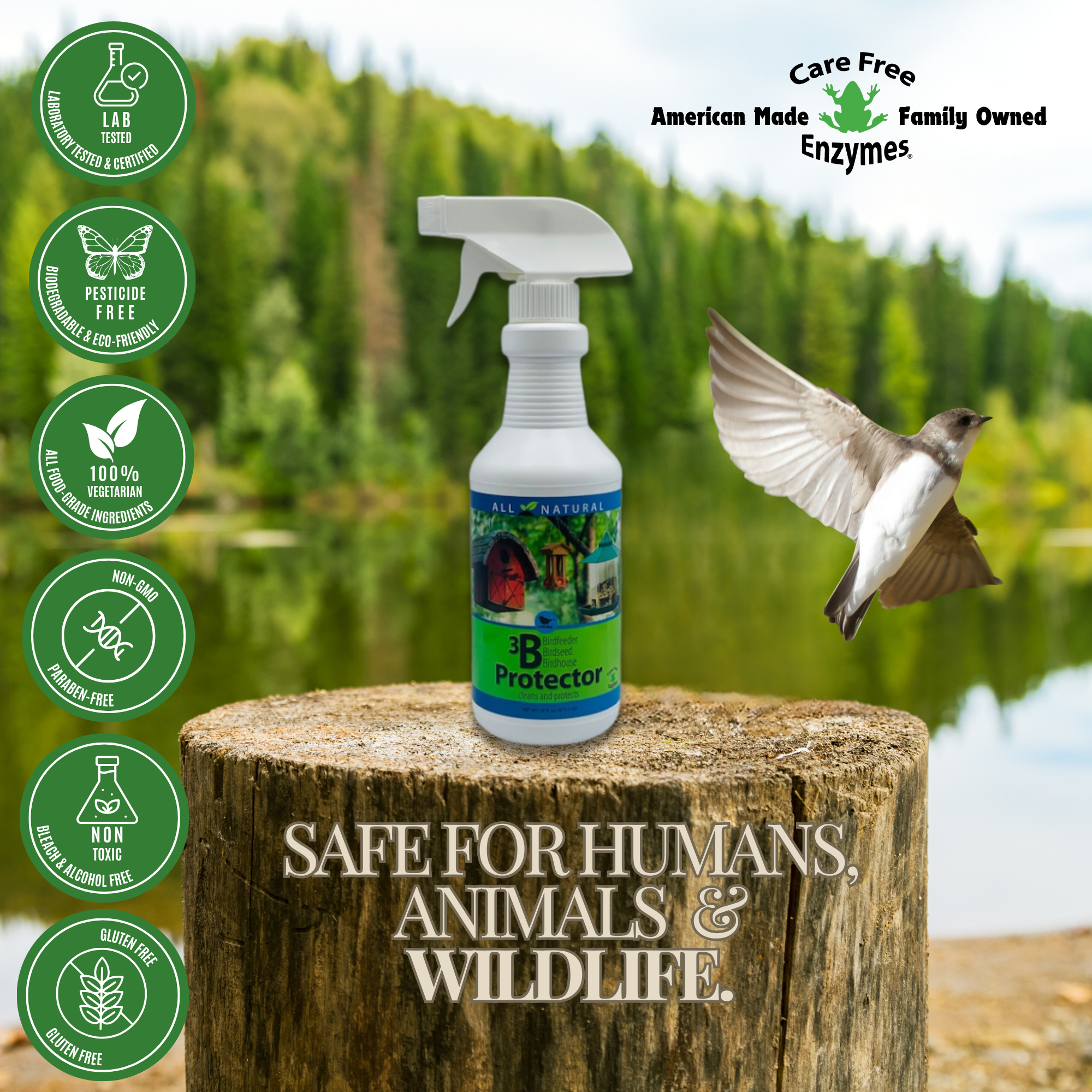 3-in-1 Bird Feeder, Seed & House Protector Spray | 3B Protector | 16 oz