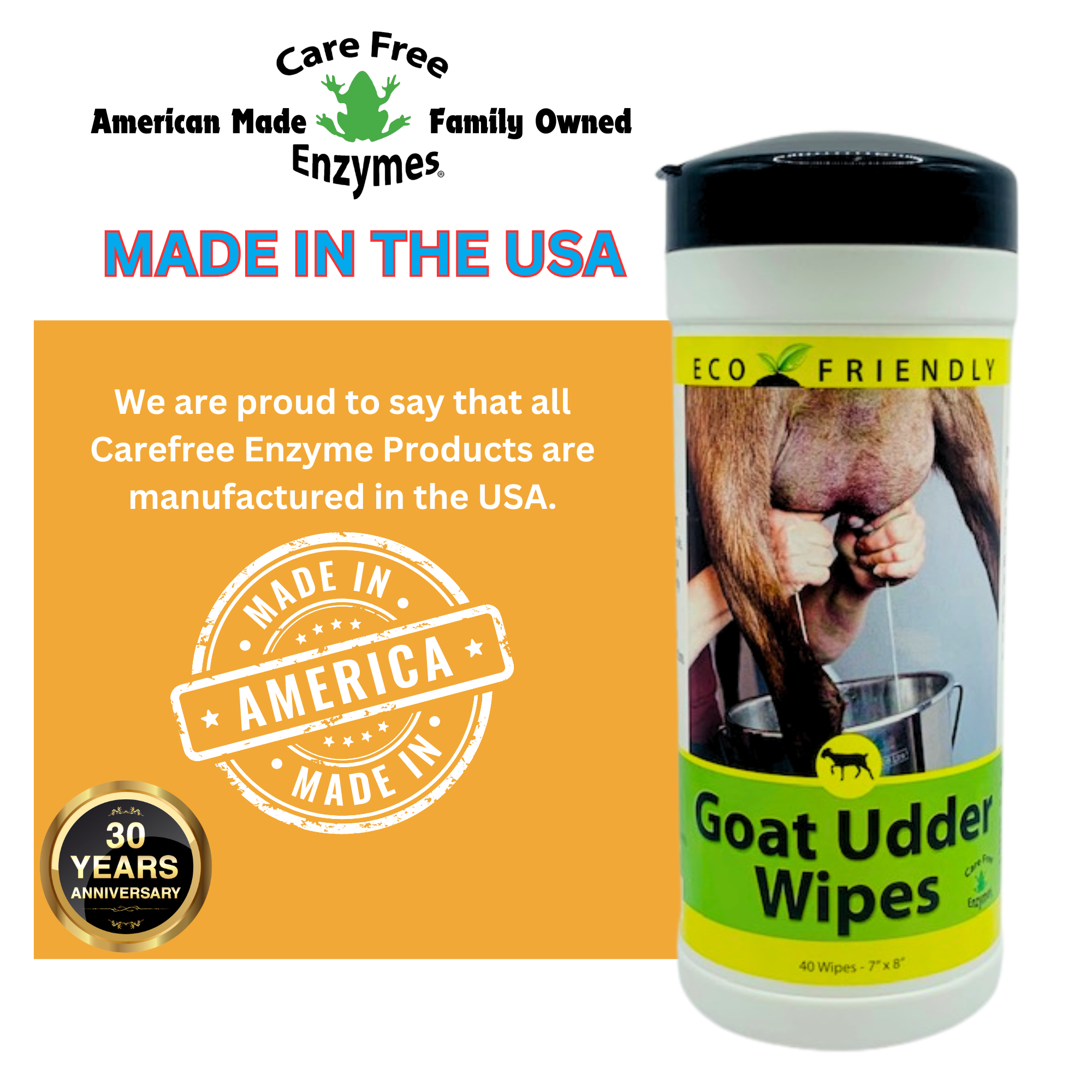 Gentle Goat Udder Wipes for Milking | Pre-Milking Udder Prep | 40 Count