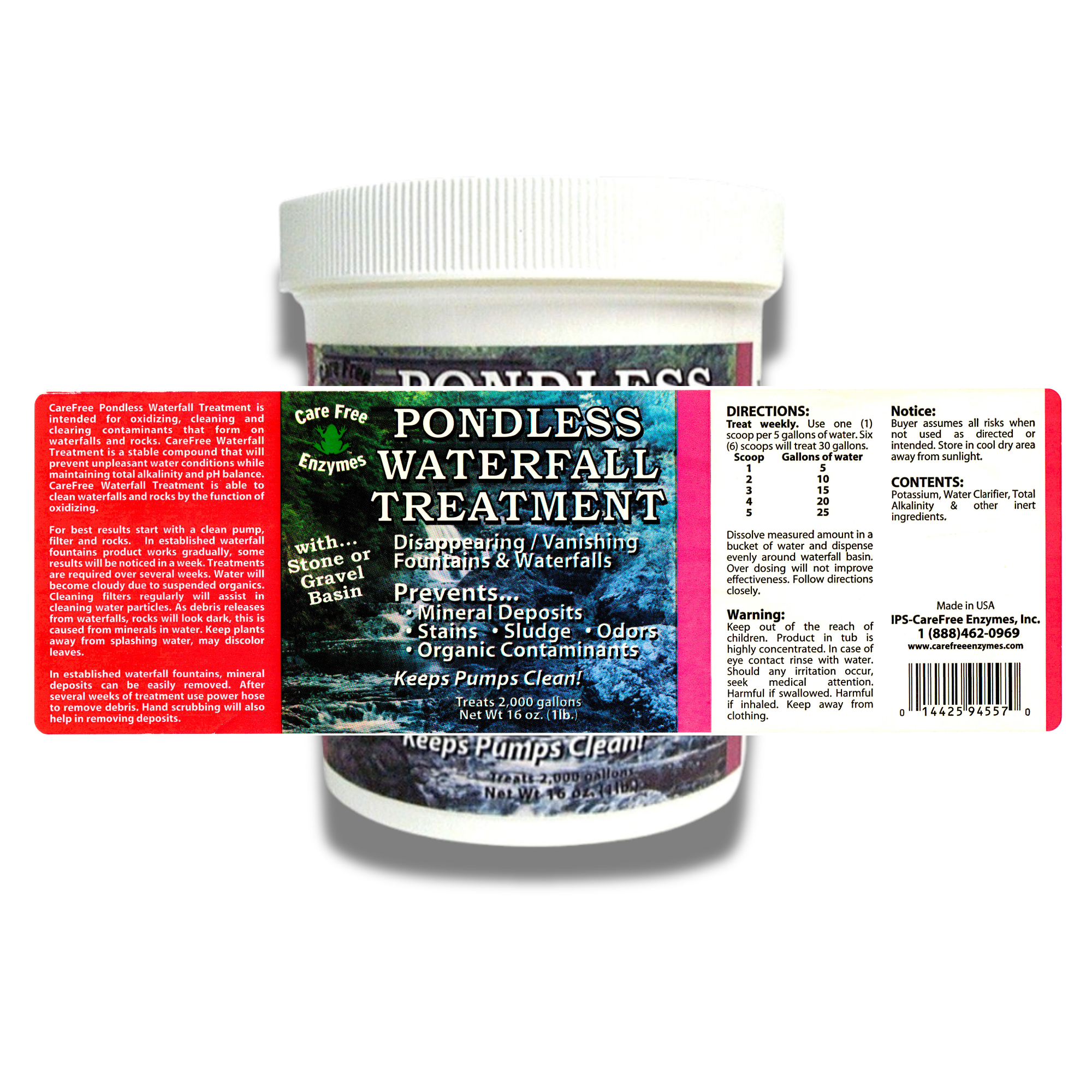 Pondless Waterfall & Stream Cleaner | Removes Algae & Stains from Rocks | 1 lb