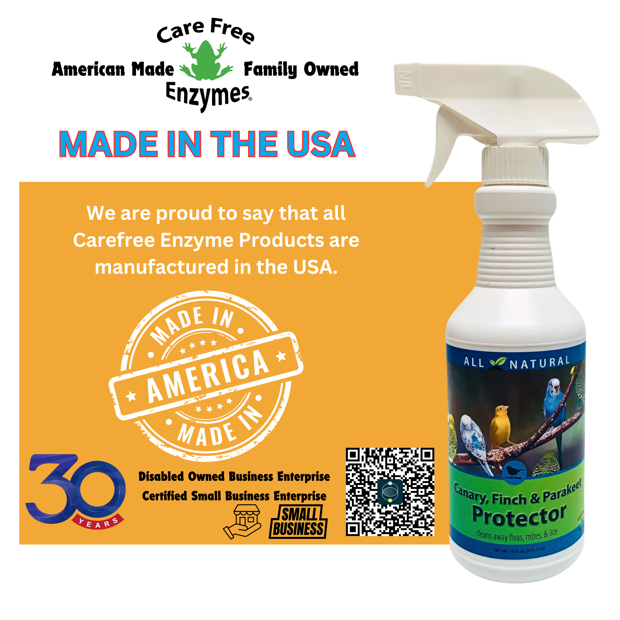 Safe Mite & Parasite Spray for Cage Birds | For Canaries, Finches & Parakeets | 16 oz