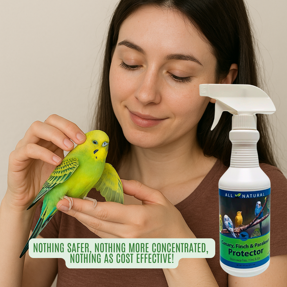 Safe Mite & Parasite Spray for Cage Birds | For Canaries, Finches & Parakeets | 16 oz