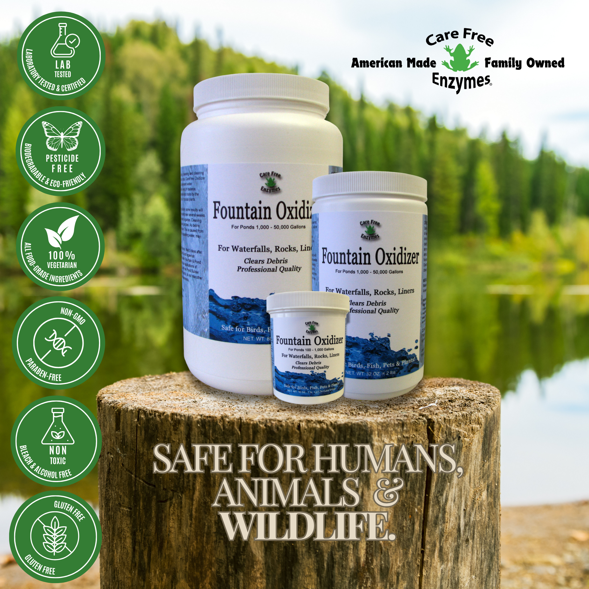 Fountain Oxidizer & Cleaner | Removes Algae, Stains & Debris | 1 lb, 2 lb & 5 lb