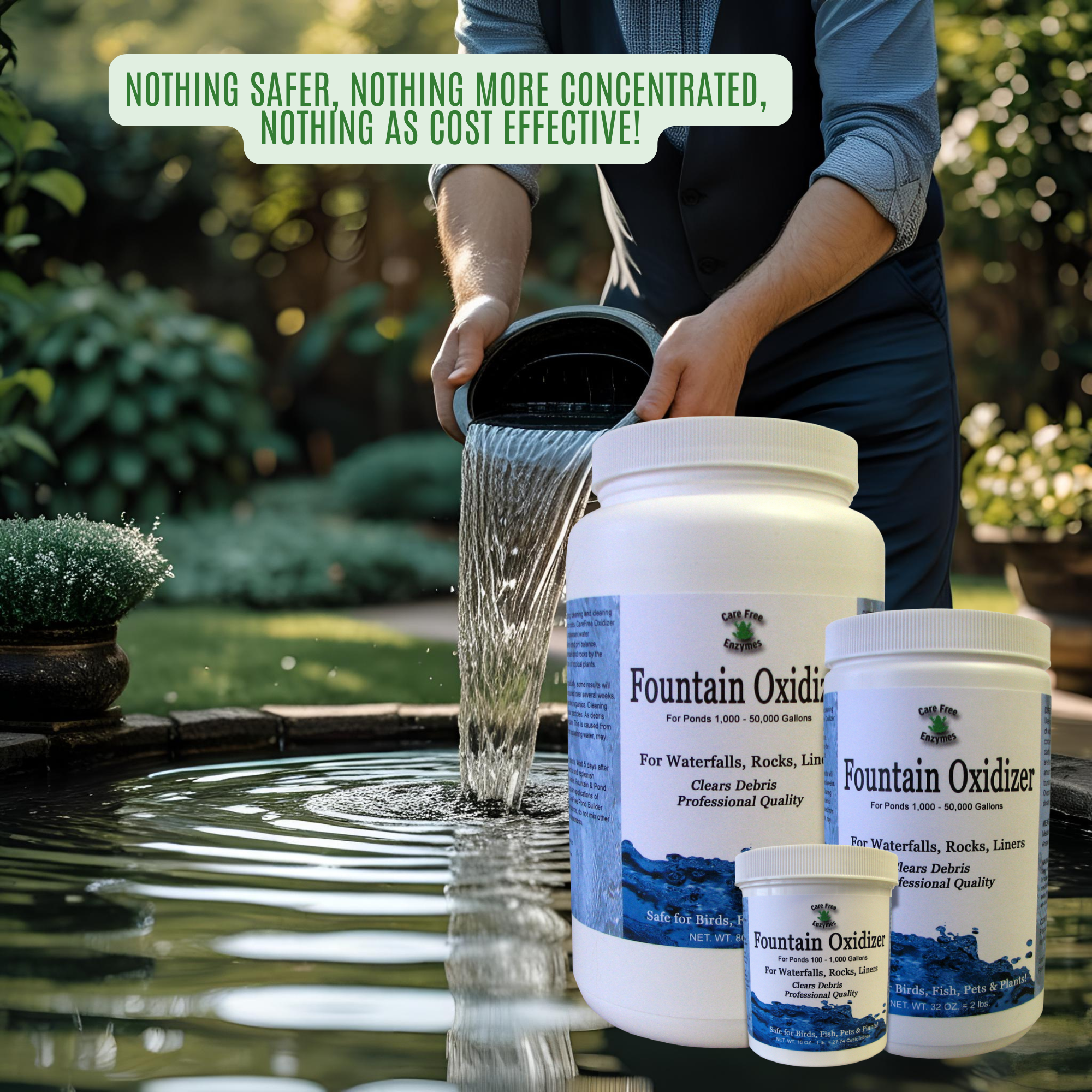 Fountain Oxidizer & Cleaner | Removes Algae, Stains & Debris | 1 lb, 2 lb & 5 lb