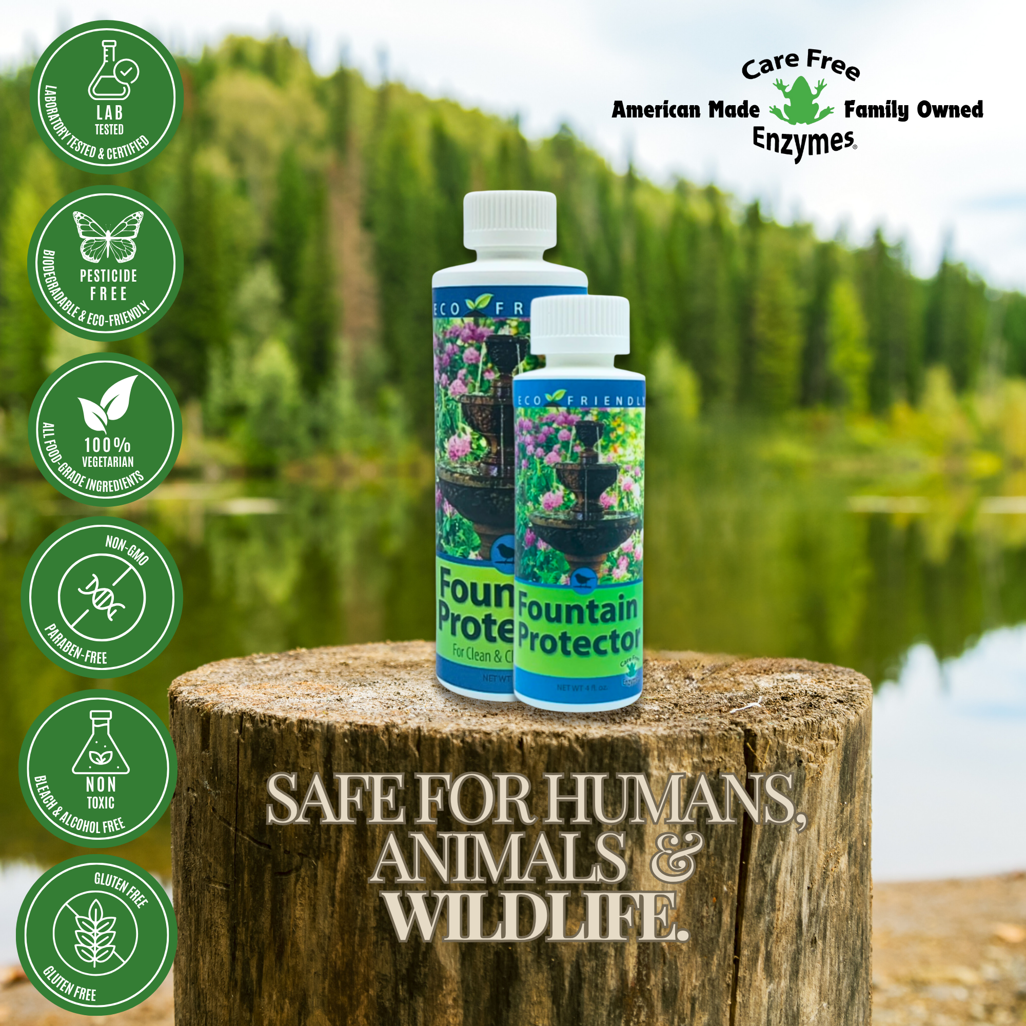 Fountain Protector & Cleaner | Prevents Algae, Slime & White Scale | 4 oz & 8 oz