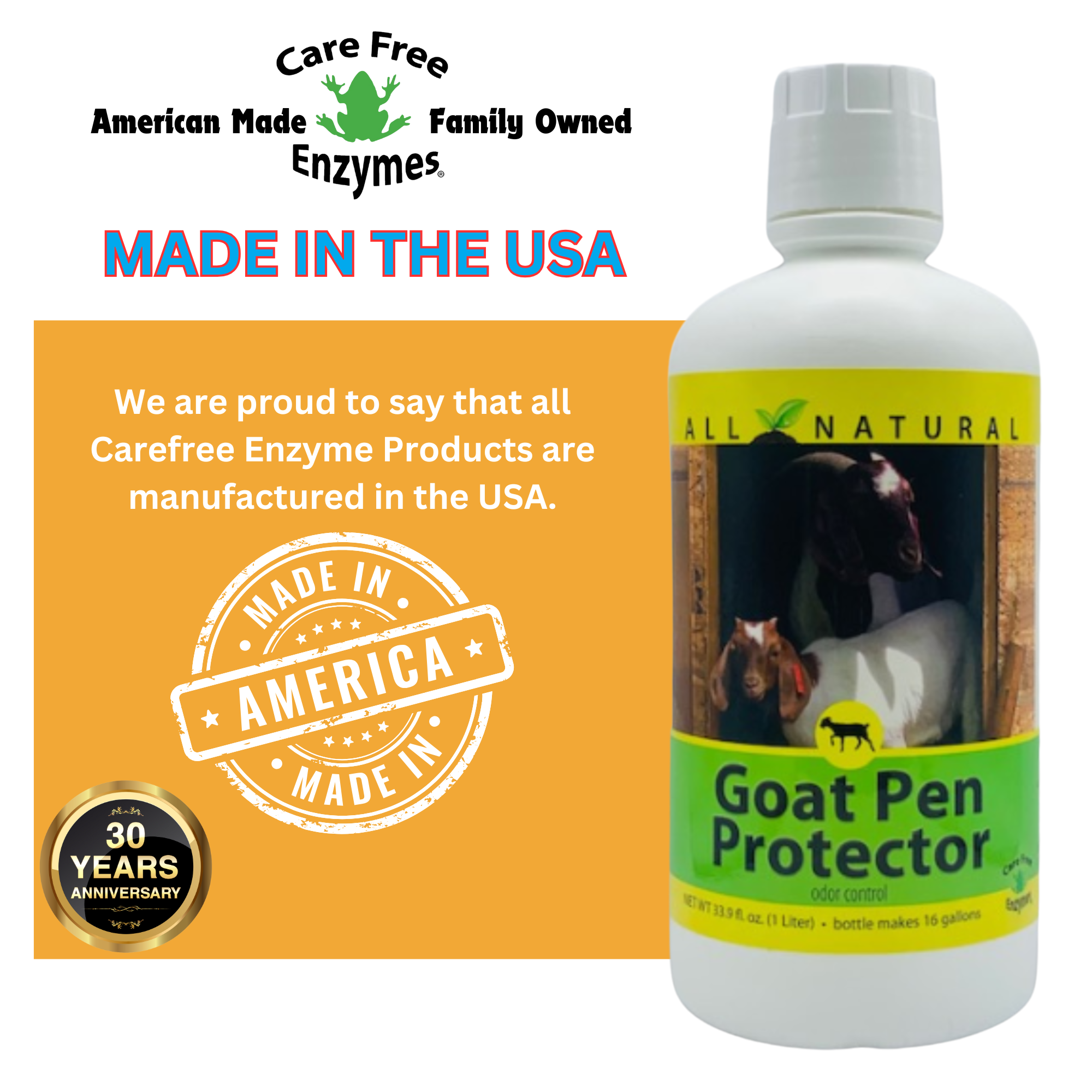 Goat Pen & Bedding Deodorizer | Natural Ammonia Control | Goat Pen Protector | 33.9 oz