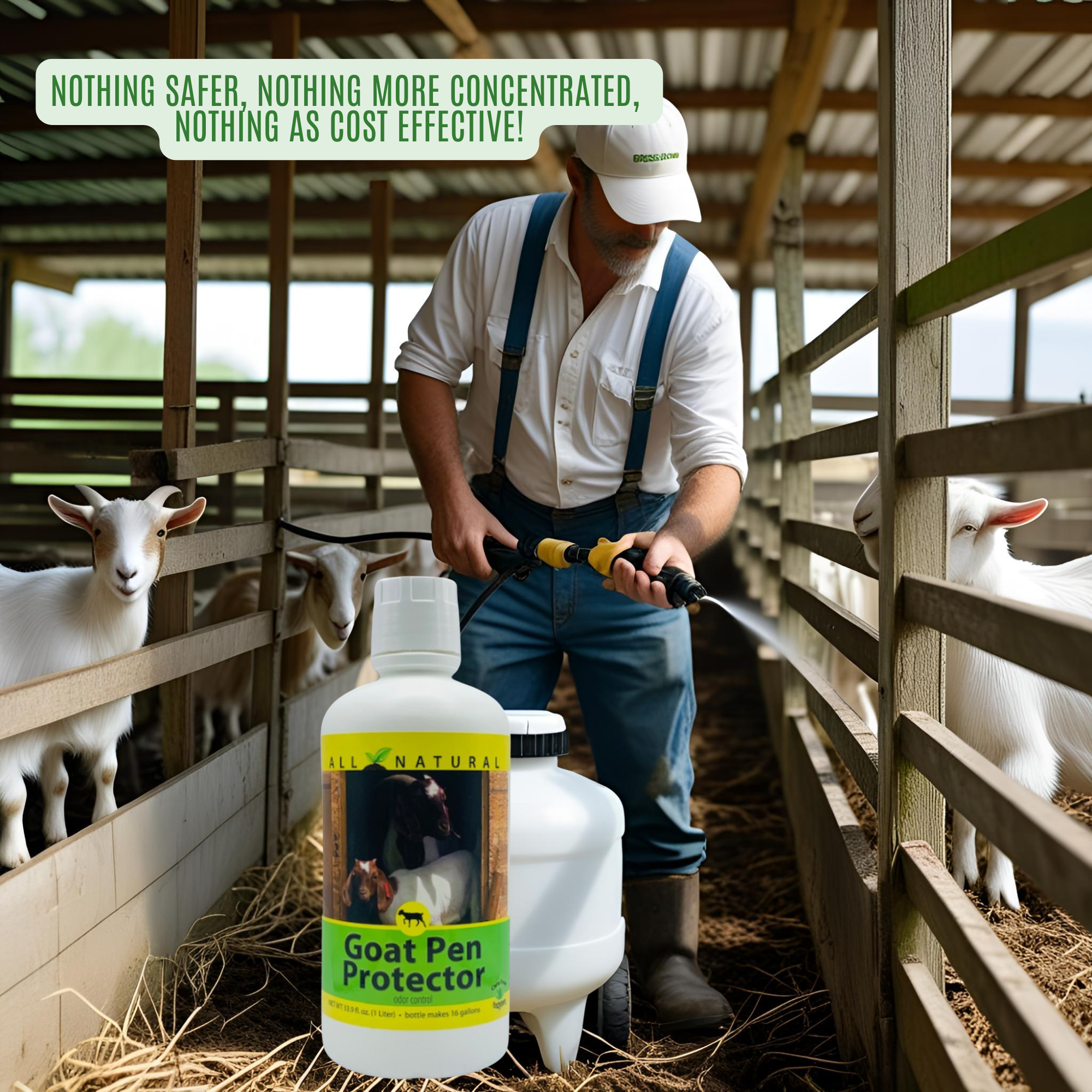 Goat Pen & Bedding Deodorizer | Natural Ammonia Control | Goat Pen Protector | 33.9 oz