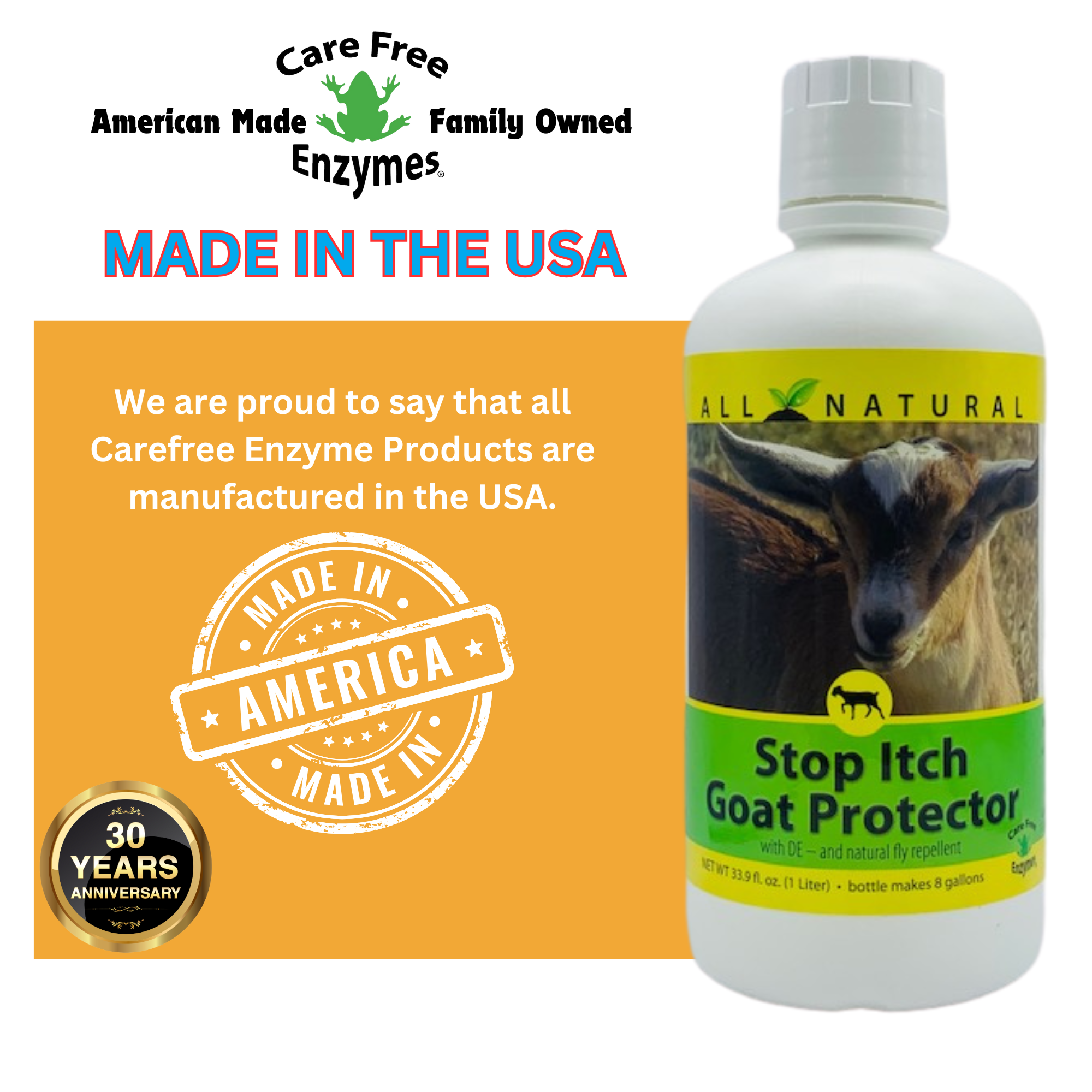 Natural Itch Relief Spray for Goats | Soothes Bites & Skin Irritations | Stop Itch Goat Protector | 32 oz & 33.9 oz