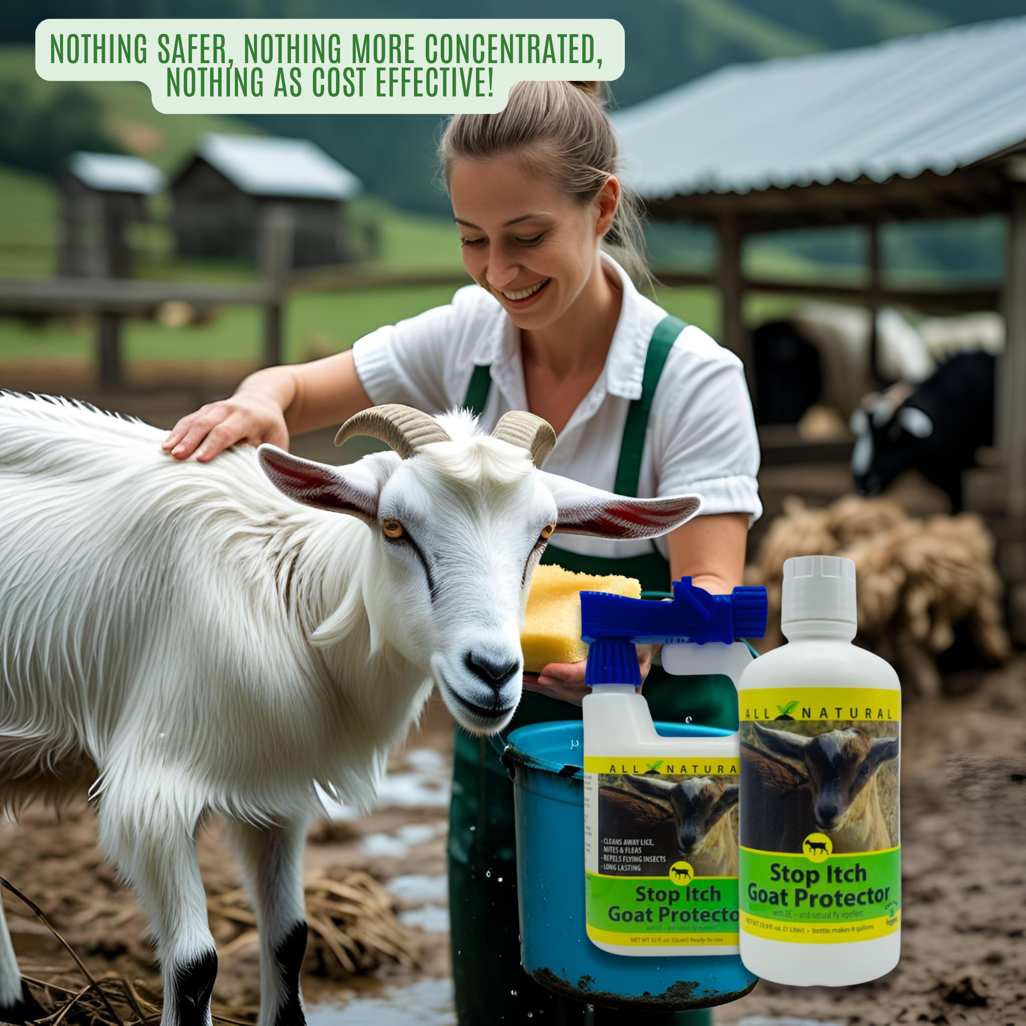 Natural Itch Relief Spray for Goats | Soothes Bites & Skin Irritations | Stop Itch Goat Protector | 32 oz & 33.9 oz