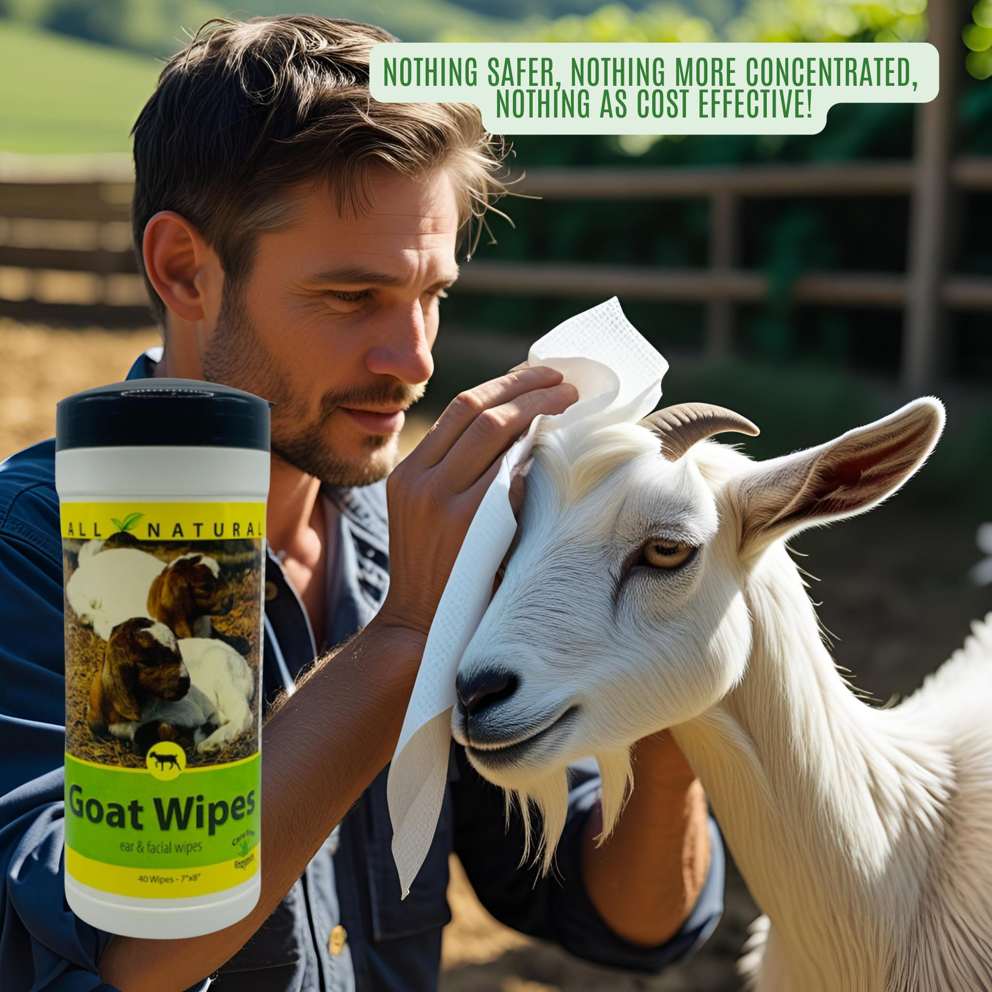 All-Purpose Goat Cleaning Wipes for Face & Body | Gentle Goat Wipes | 40 Count