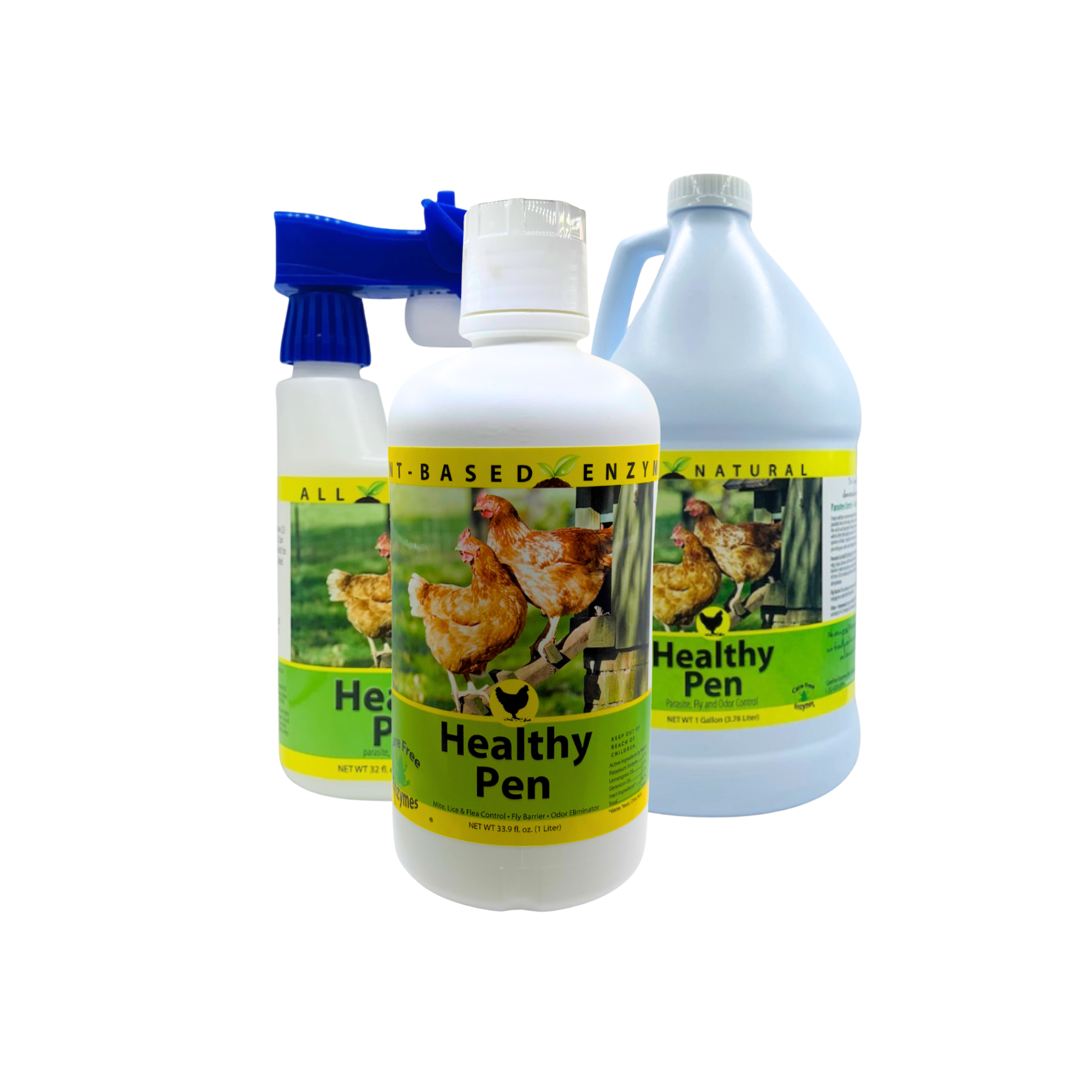 Natural Chicken Coop Cleaner & Deodorizer | Healthy Pen | 32 oz, 33.9 oz & 1 Gallon