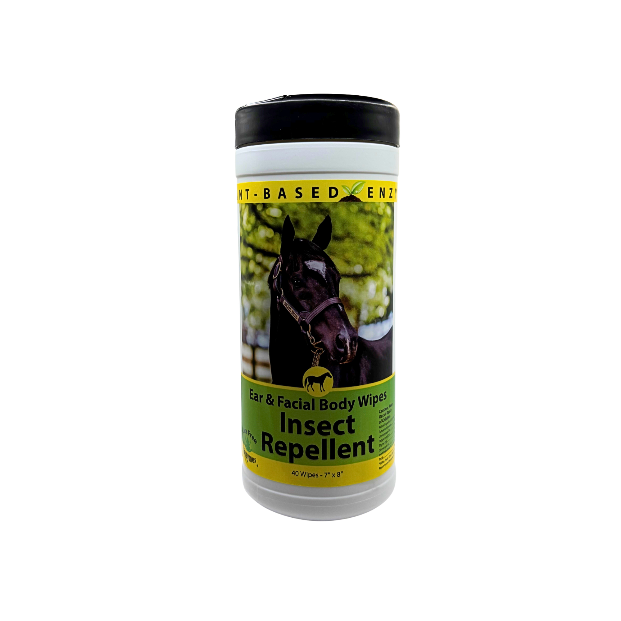 Equine Insect Repellent Wipes for Face & Body | Horse Insect & Fly Wipes | 40 Count