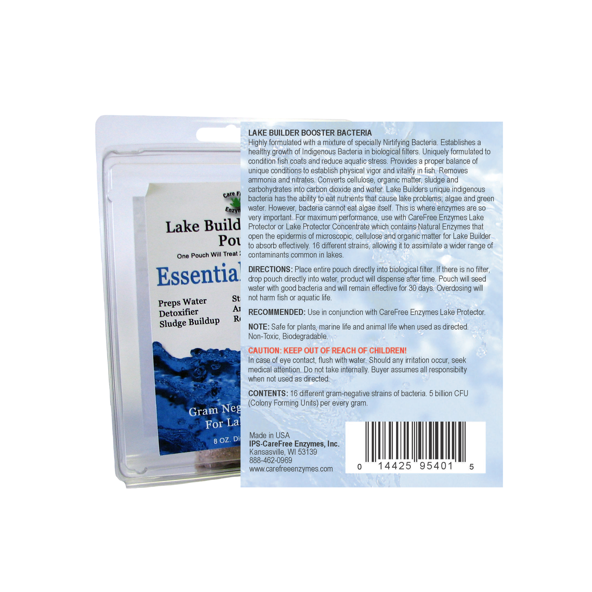 Beneficial Bacteria for Large Ponds & Lakes | Reduces Muck & Sludge | Lake Builder Booster Pouch | 4 oz & 8 oz