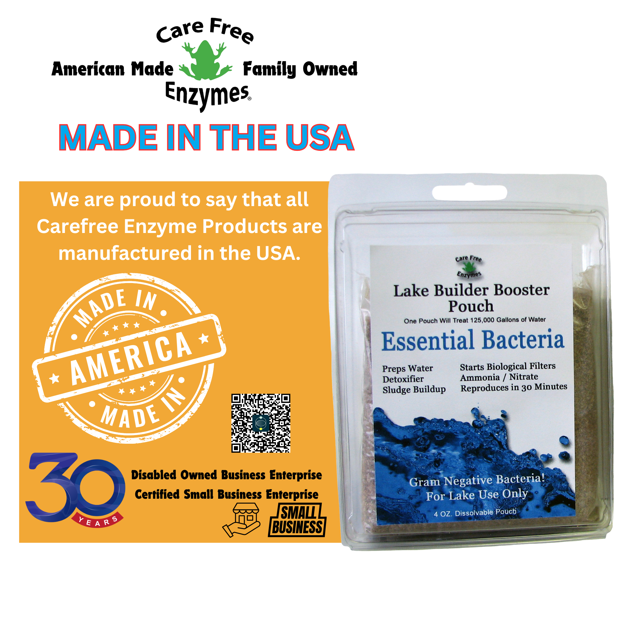 Beneficial Bacteria for Large Ponds & Lakes | Reduces Muck & Sludge | Lake Builder Booster Pouch | 4 oz & 8 oz