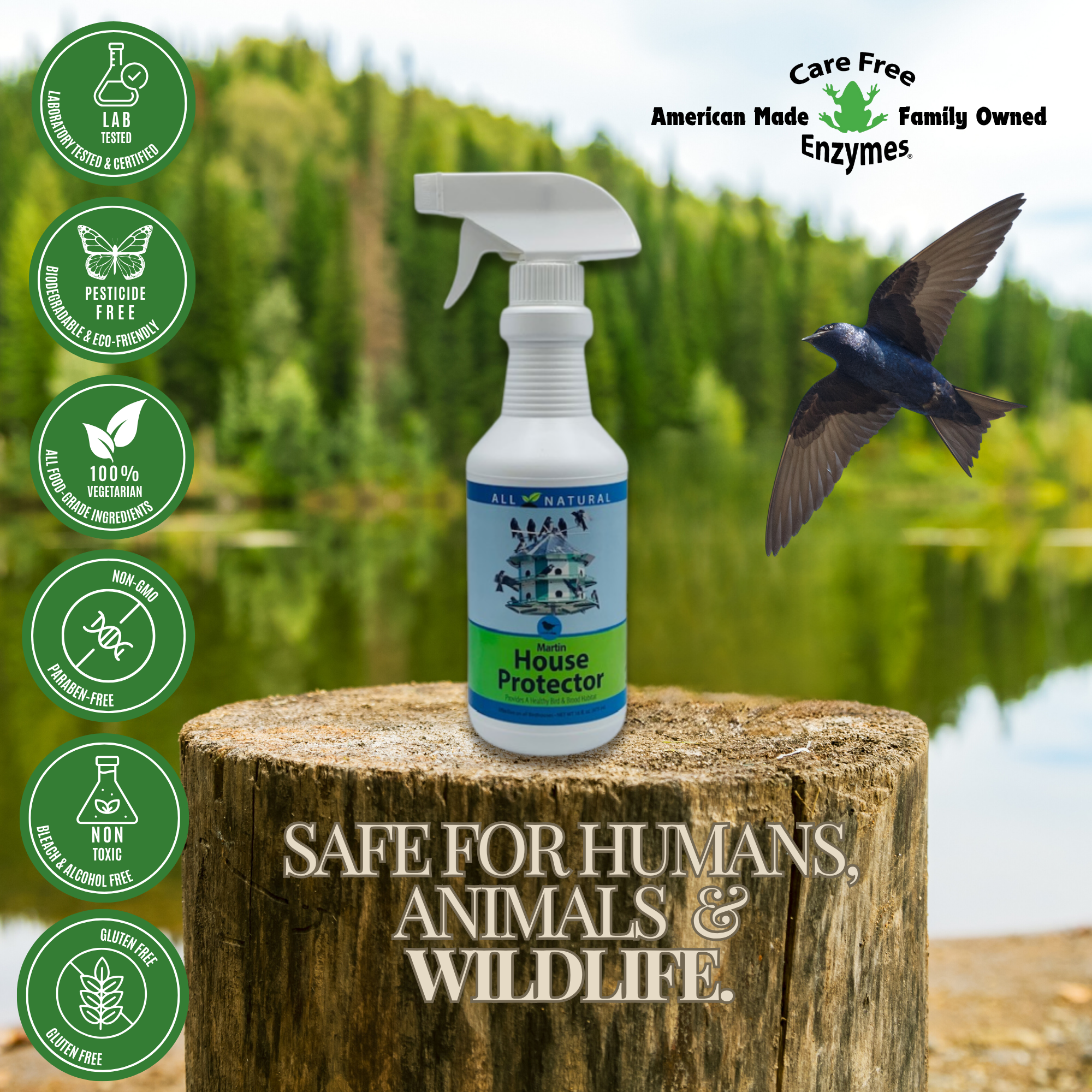Natural Purple Martin House Protector Spray | Deters Mites & Parasites | 16 oz