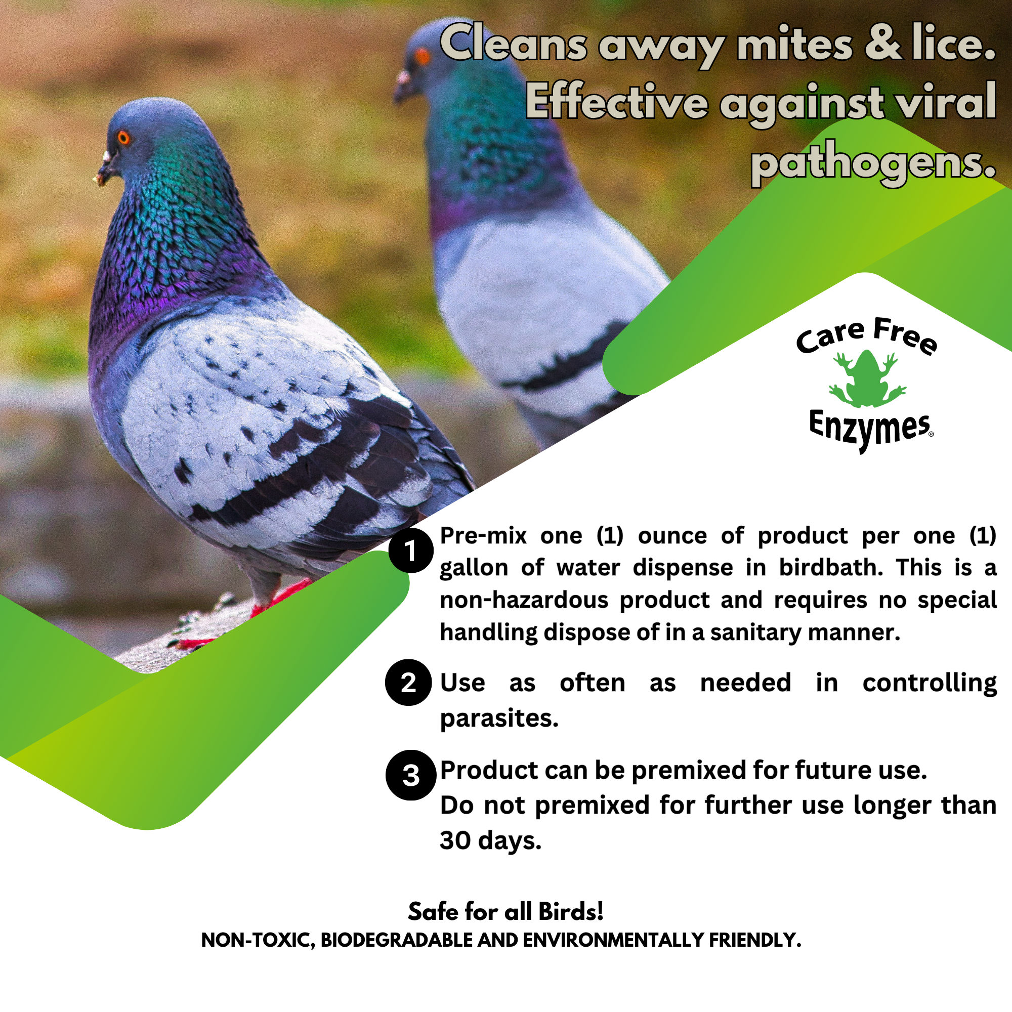 Pigeon Bath Protector & Feather Conditioner | For Show & Racing Pigeons | 16 oz & 33.9 oz