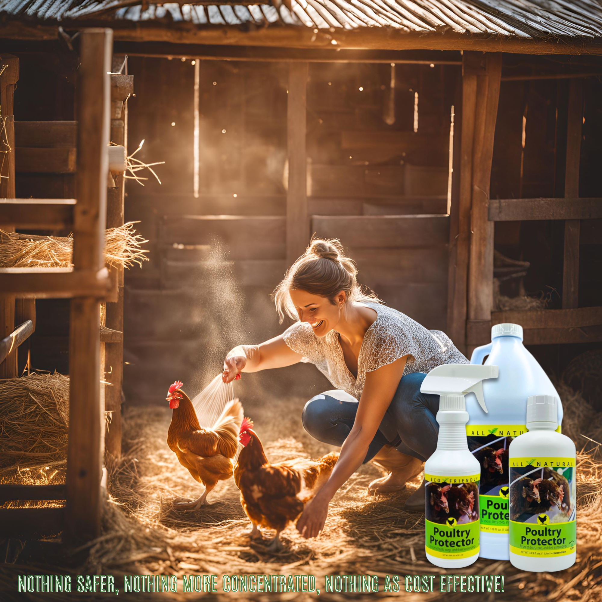 Natural Mite & Parasite Spray for Chickens | Poultry Protector | 16 oz, 33.9 oz & 1 Gallon