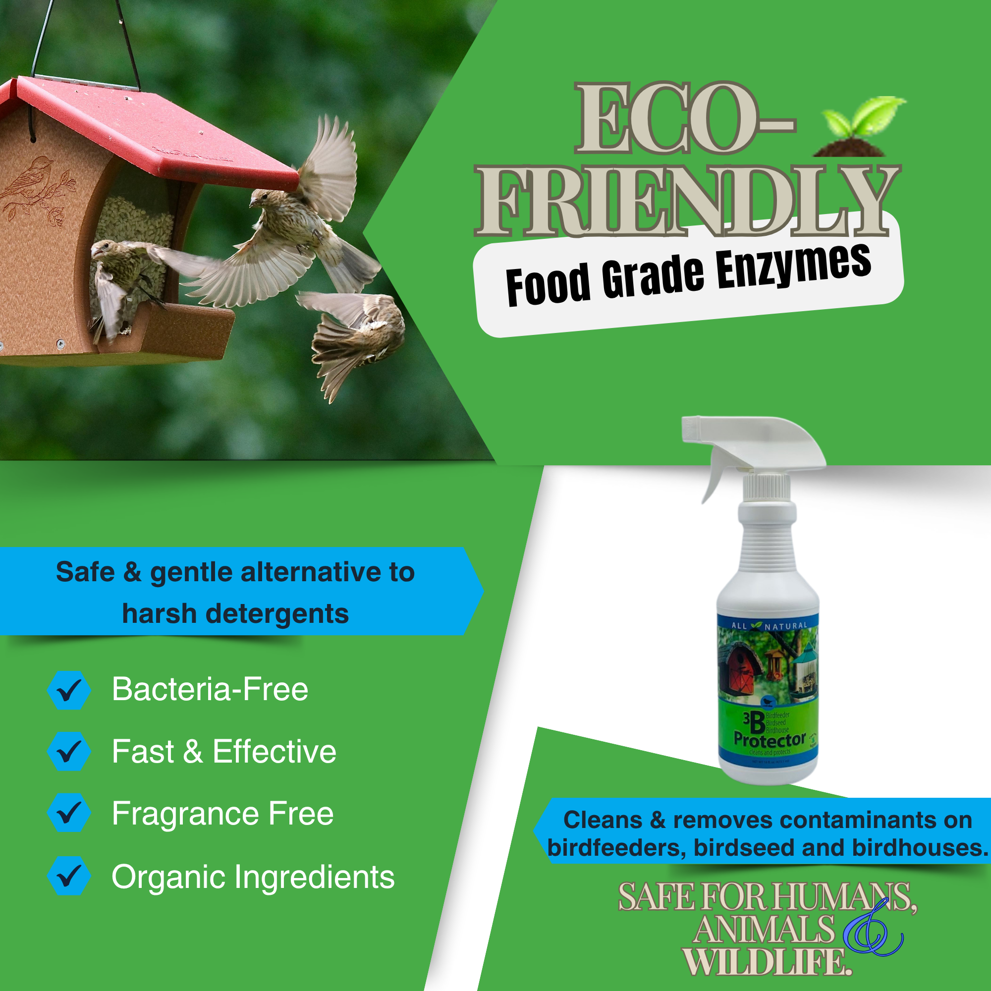 3-in-1 Bird Feeder, Seed & House Protector Spray | 3B Protector | 16 oz