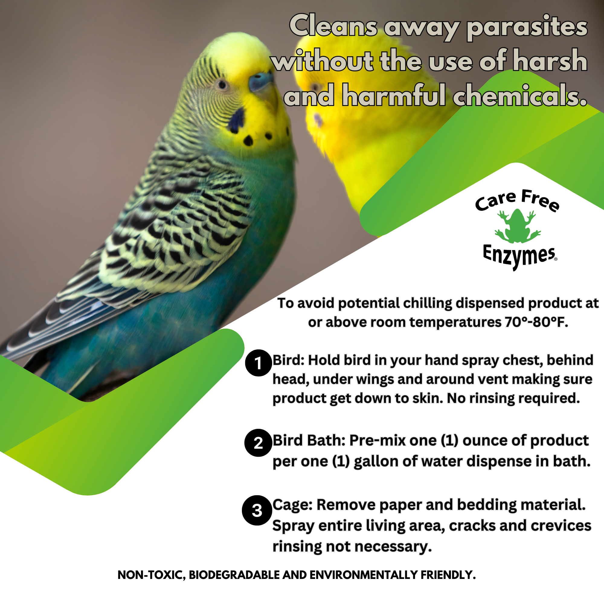 Safe Mite & Parasite Spray for Cage Birds | For Canaries, Finches & Parakeets | 16 oz