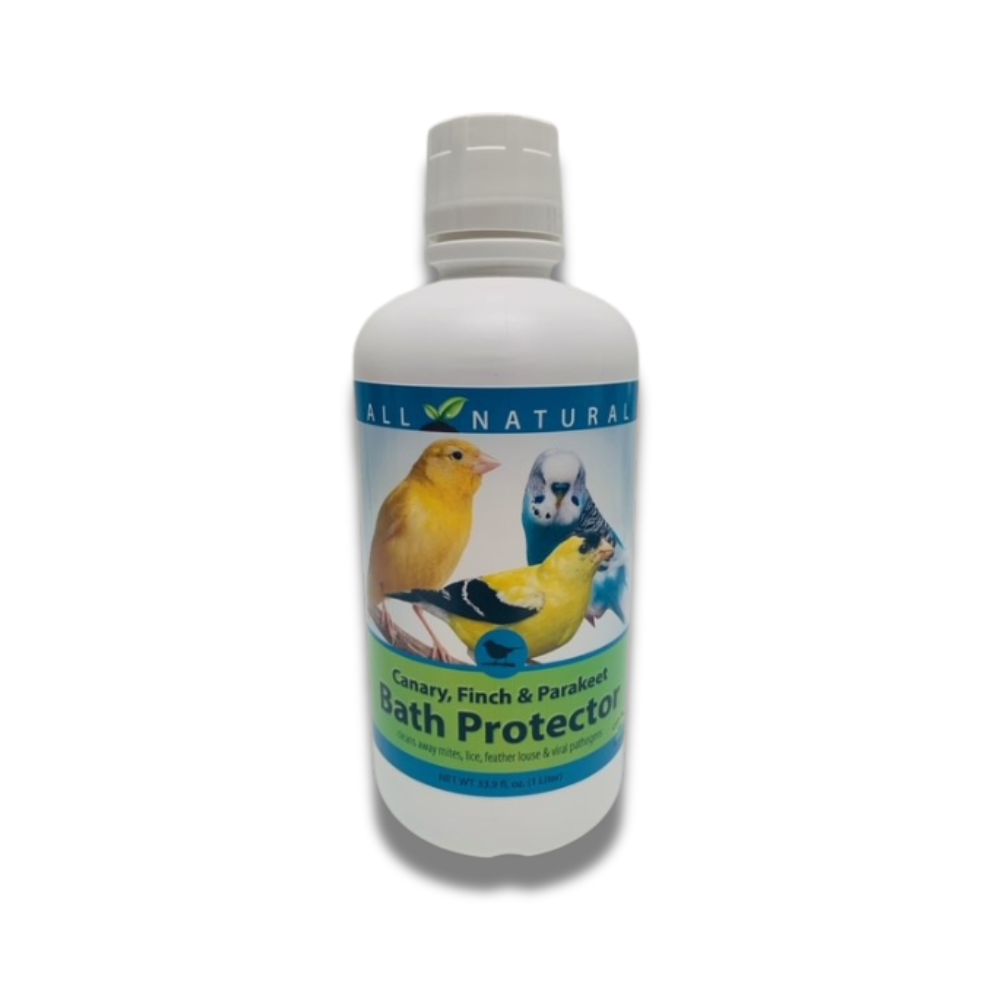 Pet Bird Bath Water Protector | For Canaries, Finches & Parakeets | 16 oz & 33.9 oz