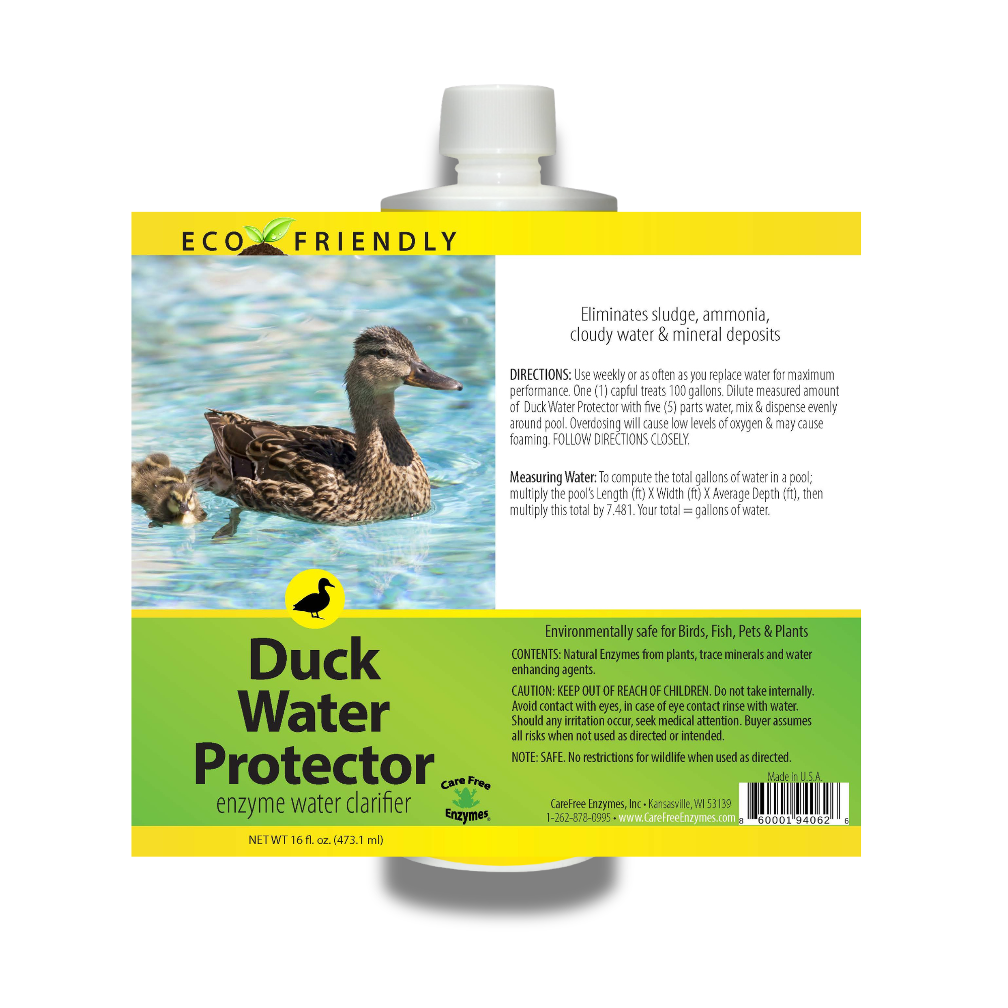 Natural Duck Pond Water Treatment | Clears Water & Reduces Sludge | Duck Pond Water Protector | 16 oz