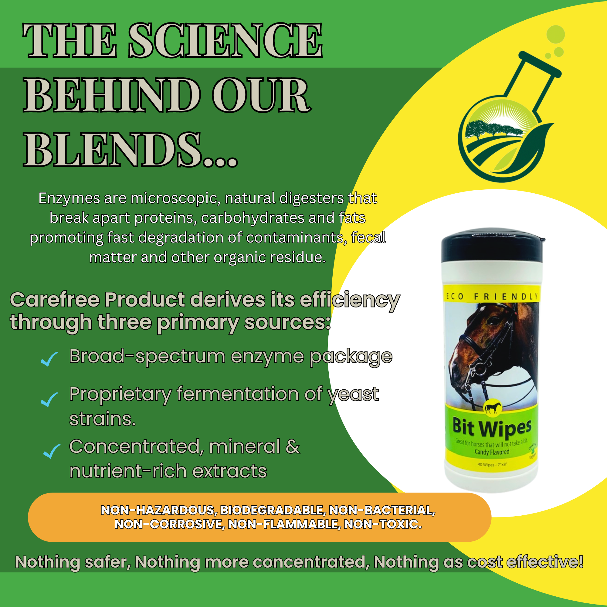 Natural Horse Bit Wipes with Peppermint Oil | Cleans & Polishes Bits | 40 Count