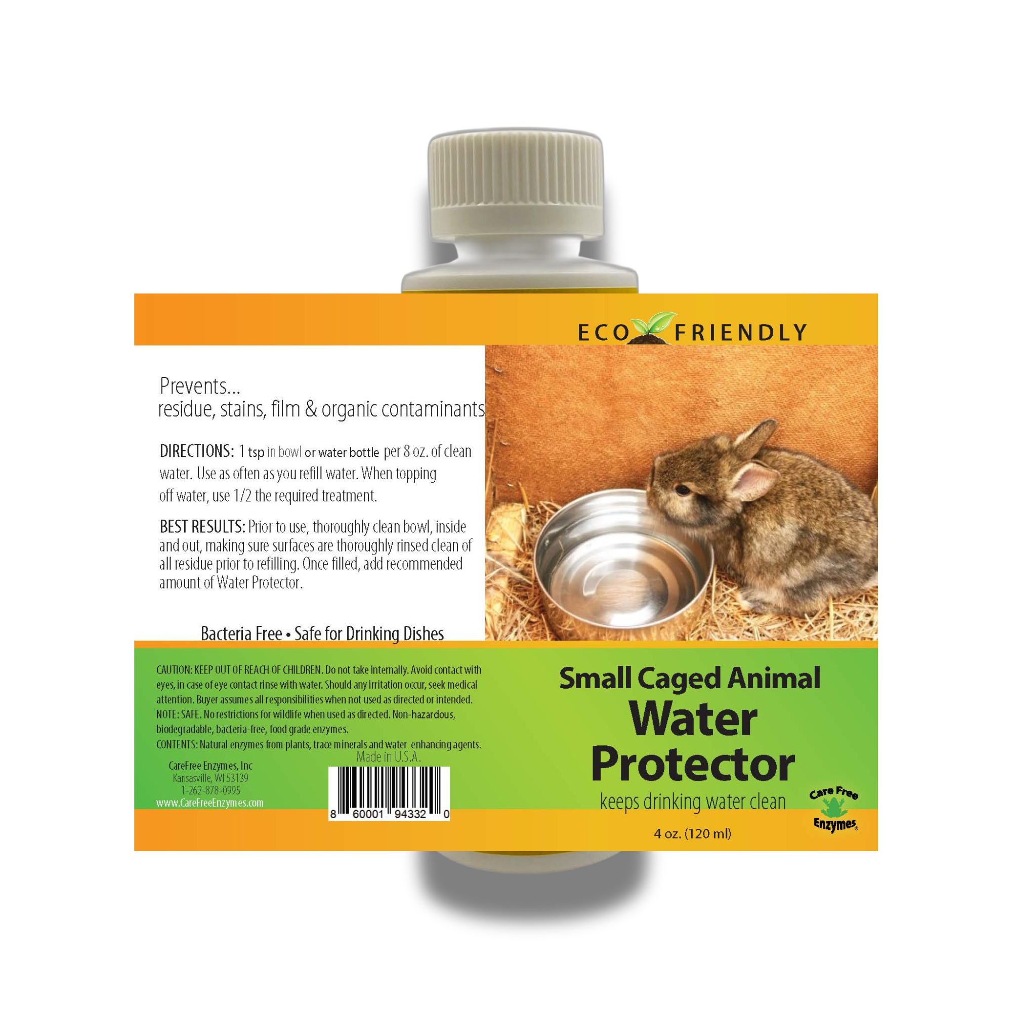 Small Animal Water Bottle Protector | Keeps Water Fresh & Slime-Free | 4 oz