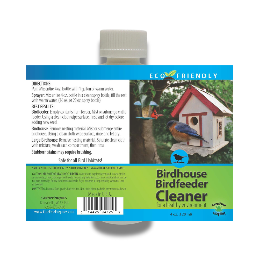 Natural Birdhouse & Feeder Cleaner Concentrate | Safe for Nests & Chicks | 4 oz