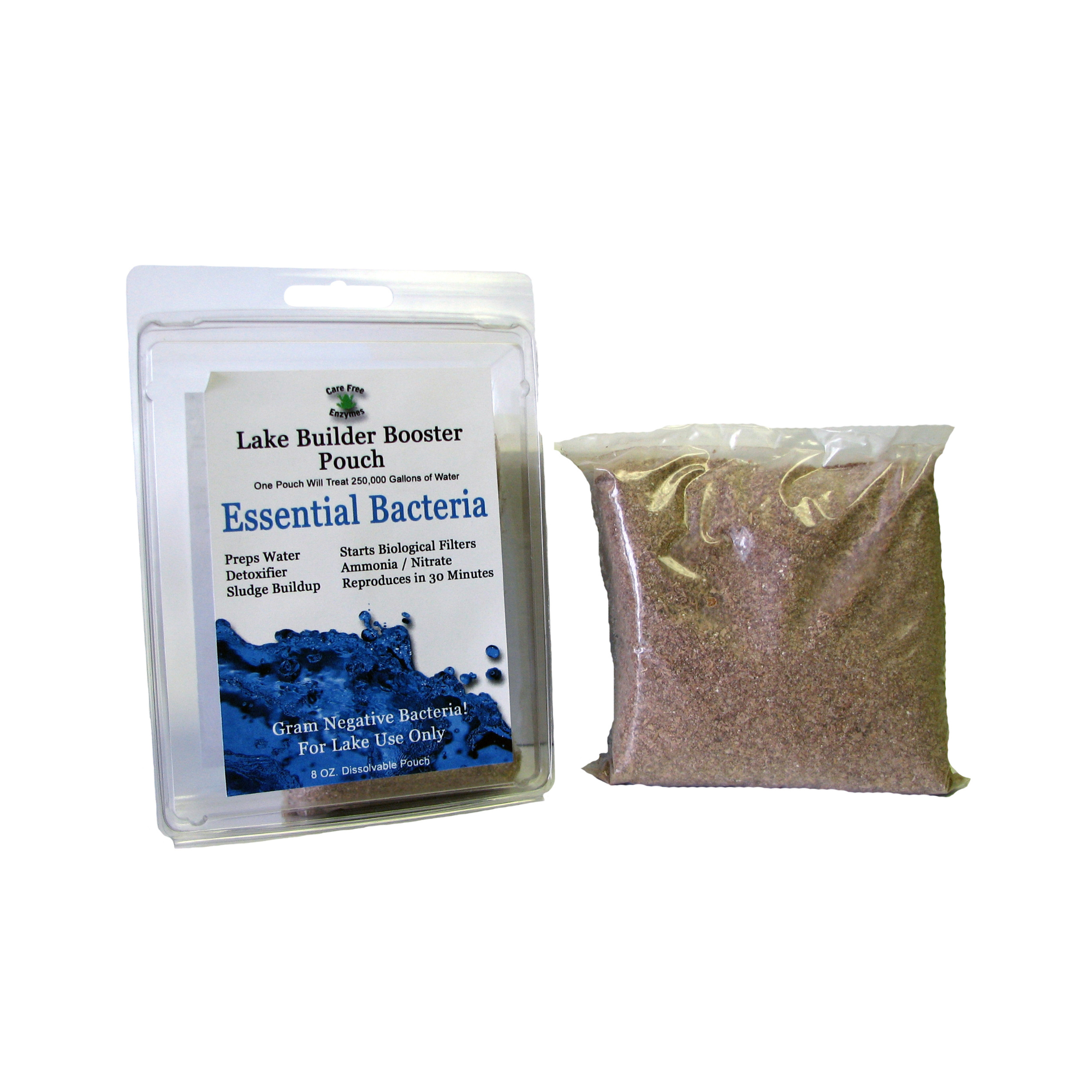 Beneficial Bacteria for Large Ponds & Lakes | Reduces Muck & Sludge | Lake Builder Booster Pouch | 4 oz & 8 oz