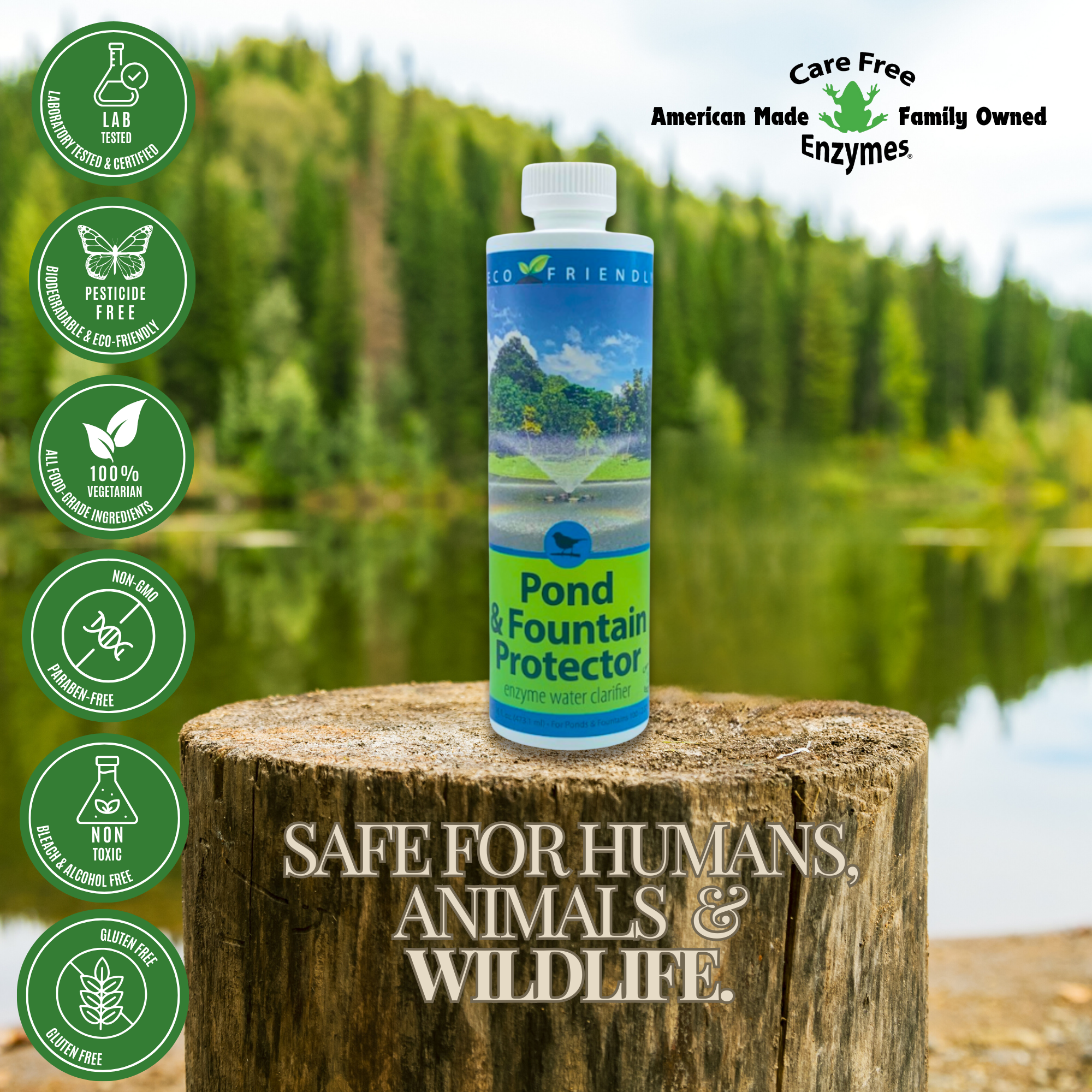 Natural Pond & Fountain Water Treatment | Keeps Water Clear & Clean | 16 oz