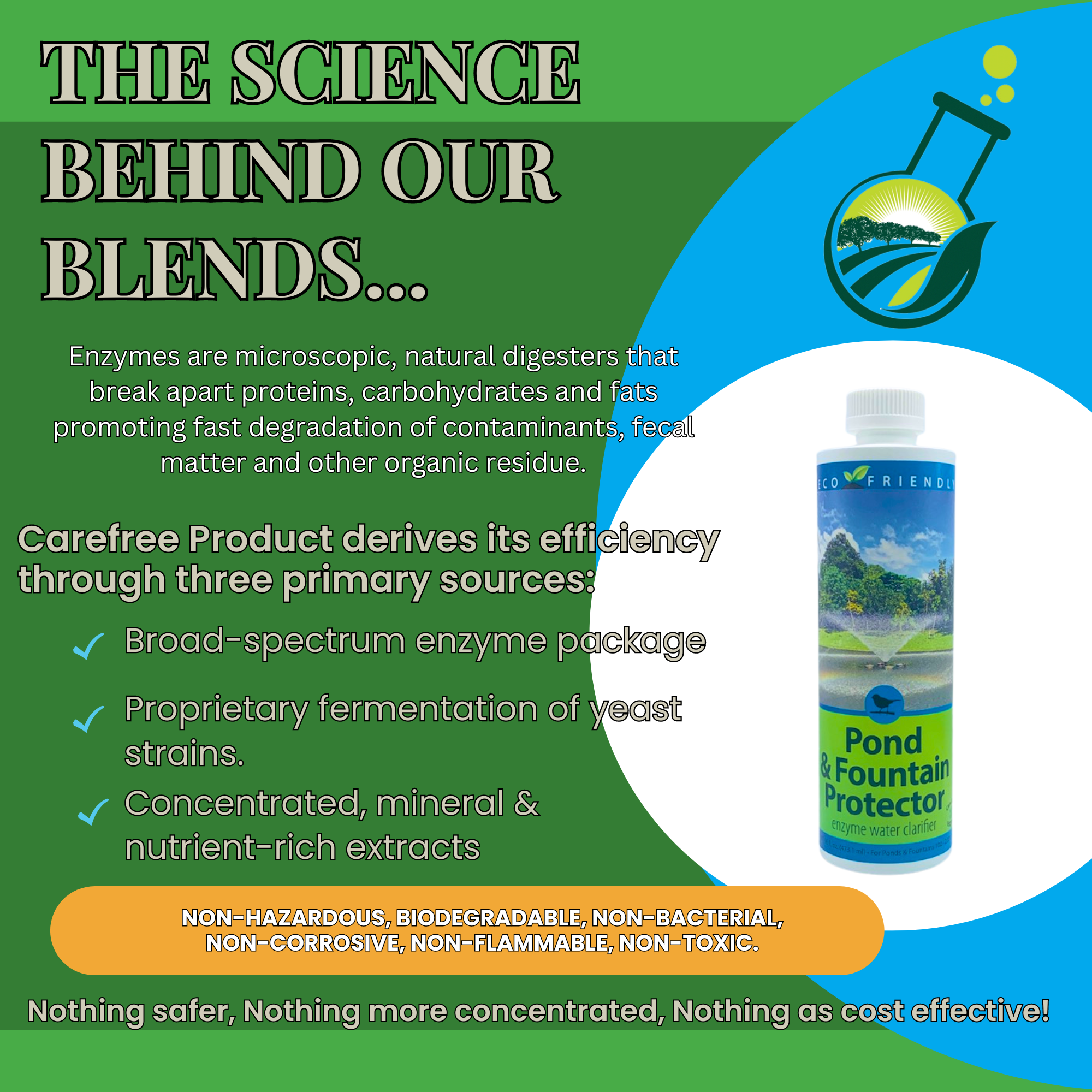 Natural Pond & Fountain Water Treatment | Keeps Water Clear & Clean | 16 oz