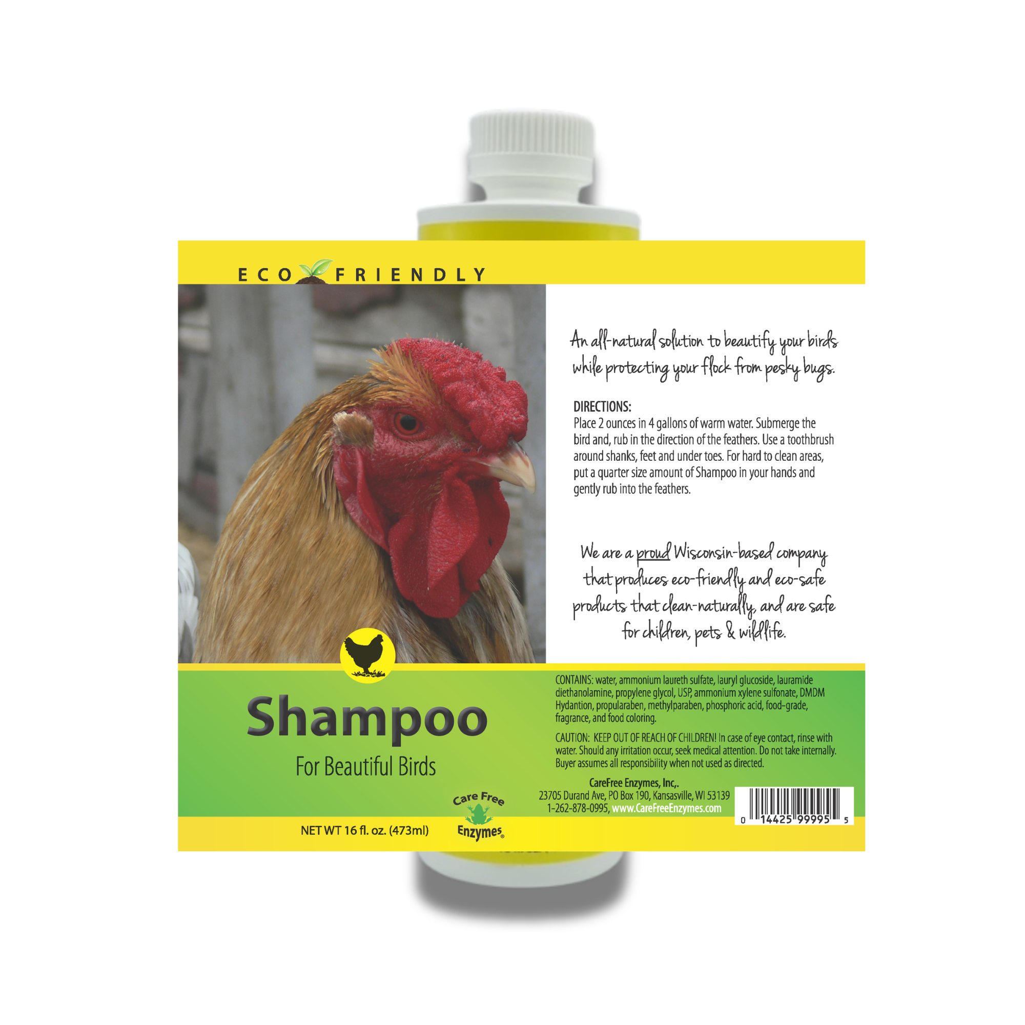 Gentle Poultry Shampoo for Show Chickens | Cleans & Conditions Feathers | 16 oz