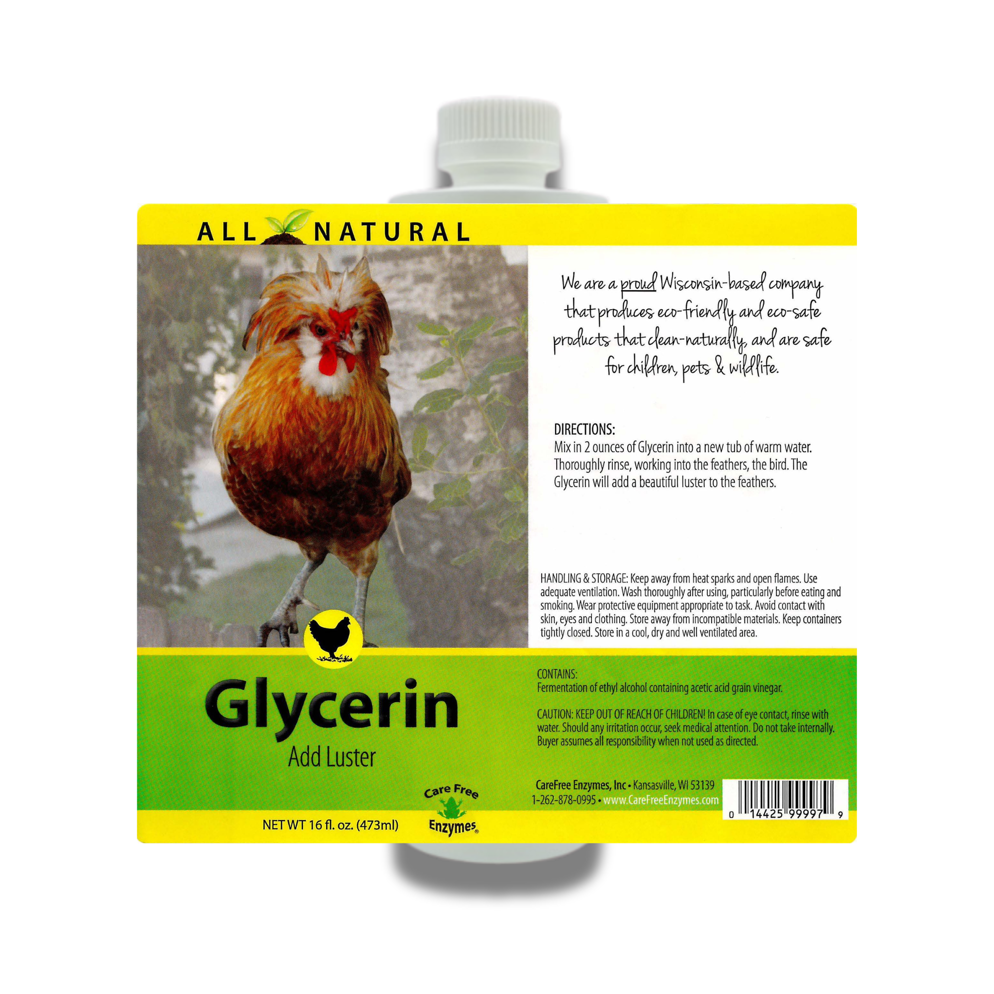Show Chicken Grooming Glycerin | Conditions Comb, Wattles & Legs | 16 oz