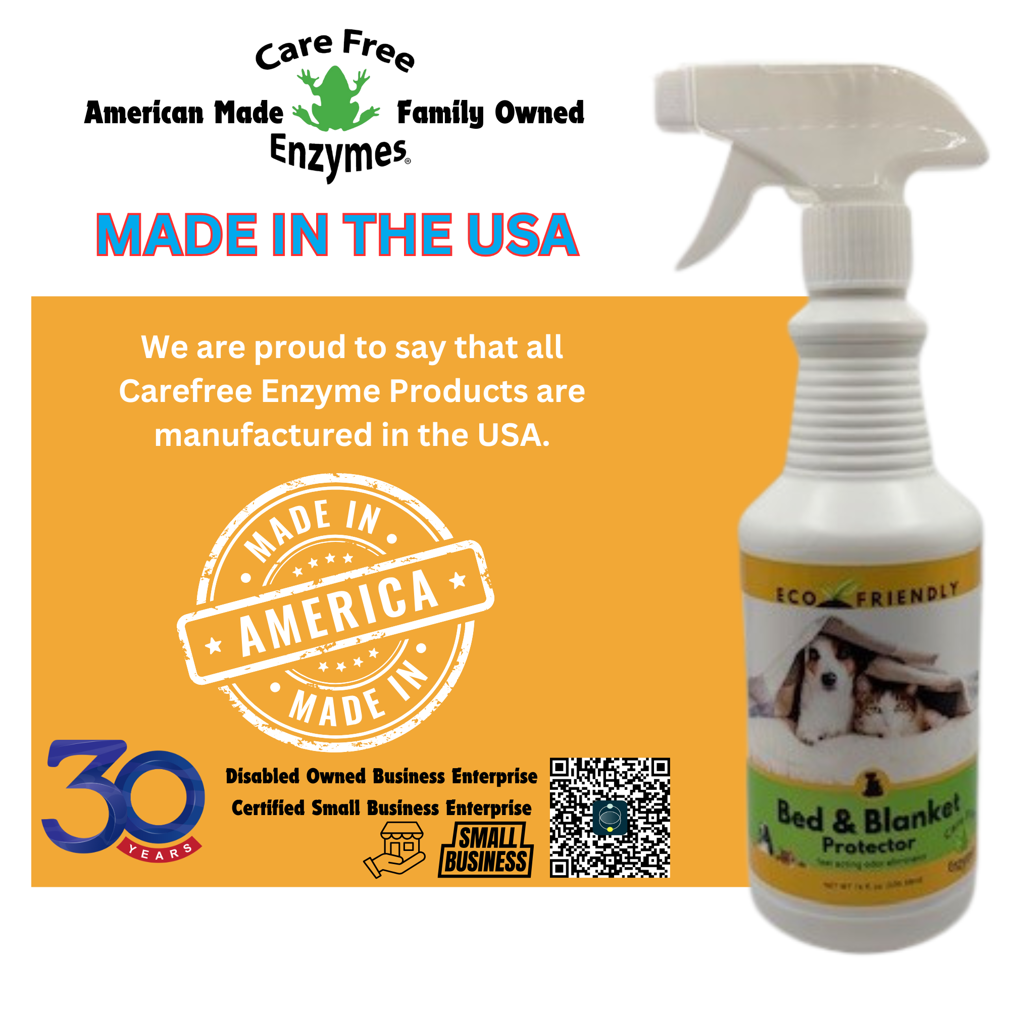 Pet Odor Eliminator for Beds & Fabrics | Bed & Blanket Protector Spray | 4 oz & 16 oz