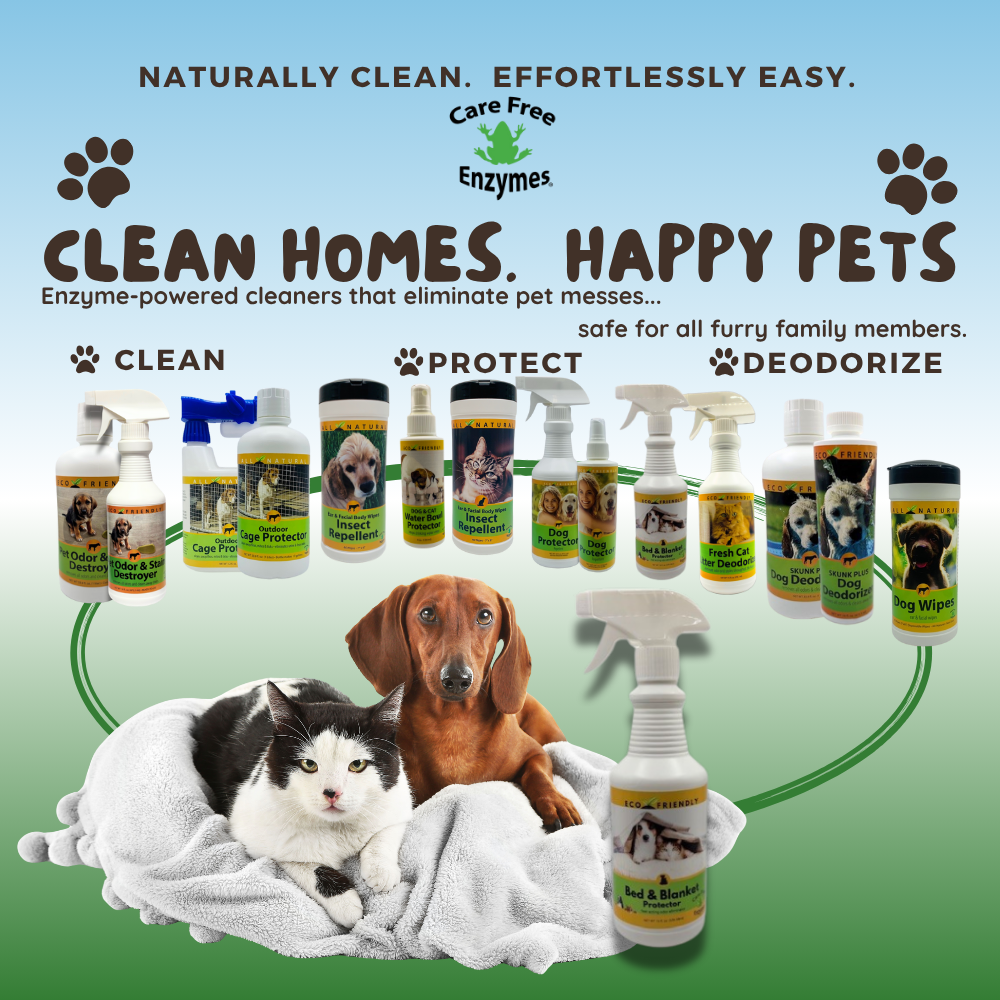 Pet Odor Eliminator for Beds & Fabrics | Bed & Blanket Protector Spray | 4 oz & 16 oz