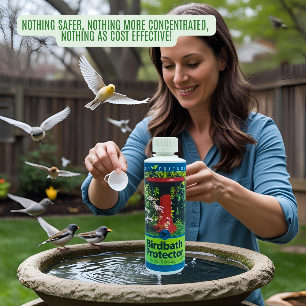 Natural Bird Bath Protector | Keeps Water Clean & Safe for Birds | 4 oz & 8 oz