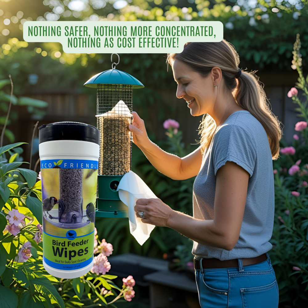 Natural Bird Feeder Cleaning Wipes | Safe & Convenient | Birdfeeder Wipes | 40 Count