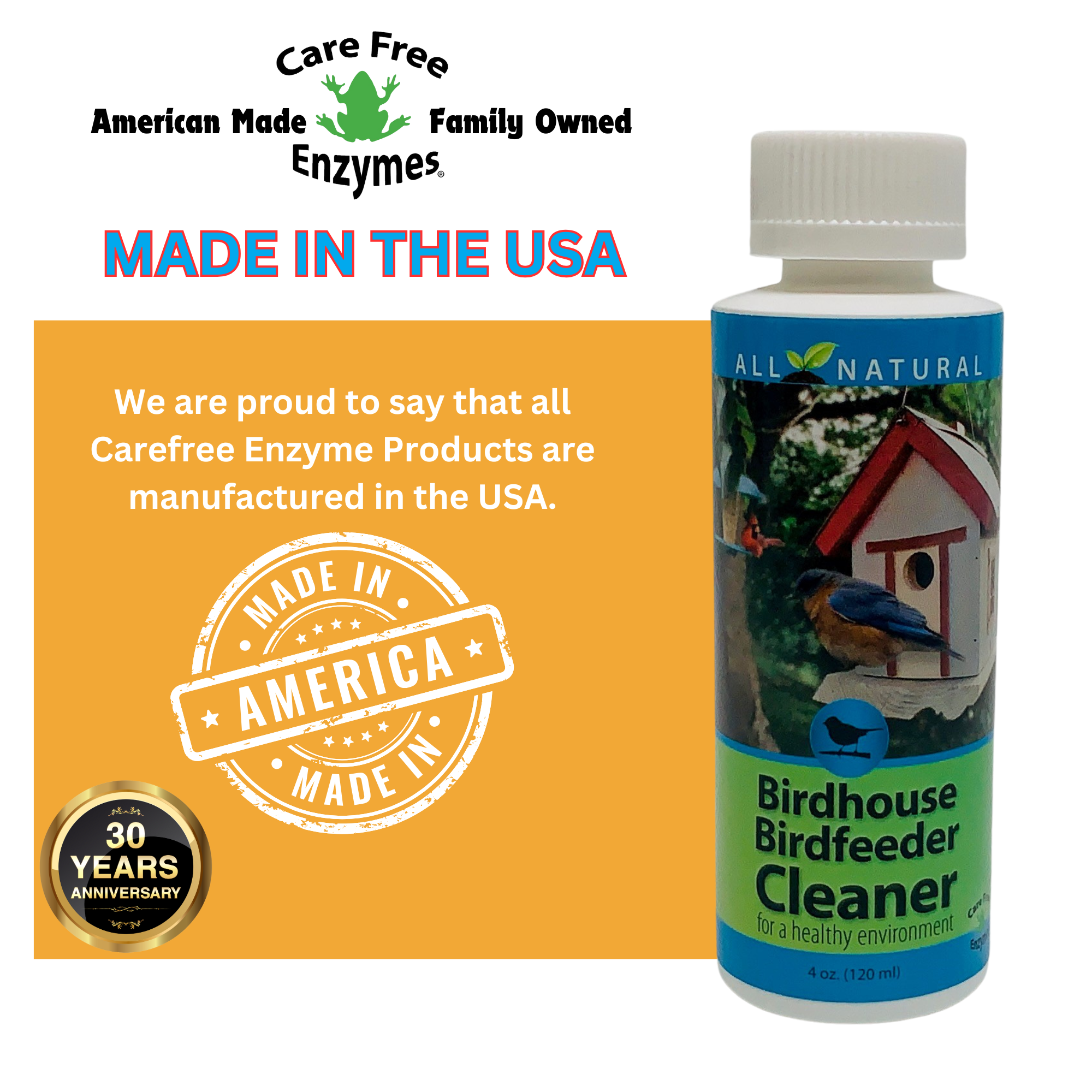 Natural Birdhouse & Feeder Cleaner Concentrate | Safe for Nests & Chicks | 4 oz