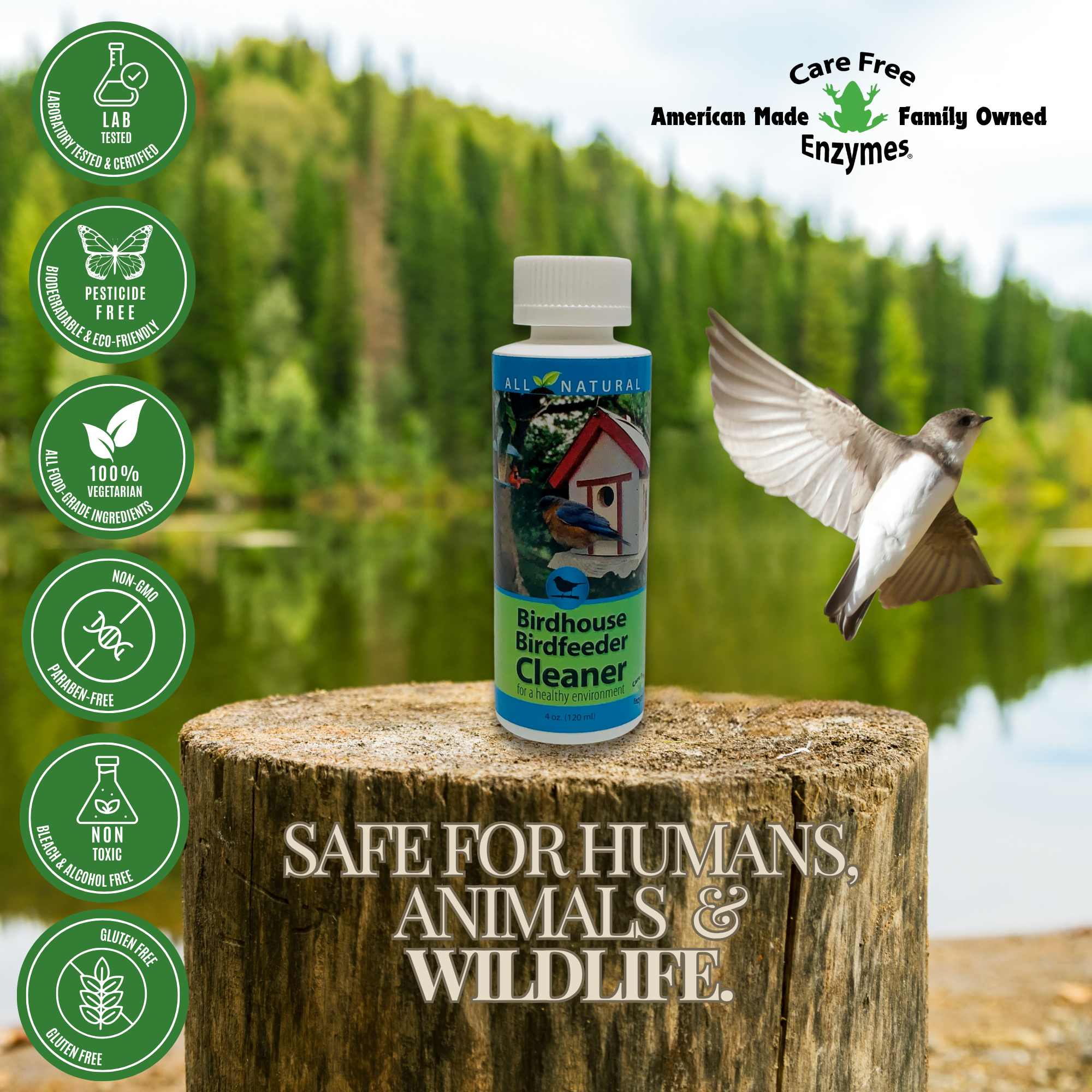 Natural Birdhouse & Feeder Cleaner Concentrate | Safe for Nests & Chicks | 4 oz