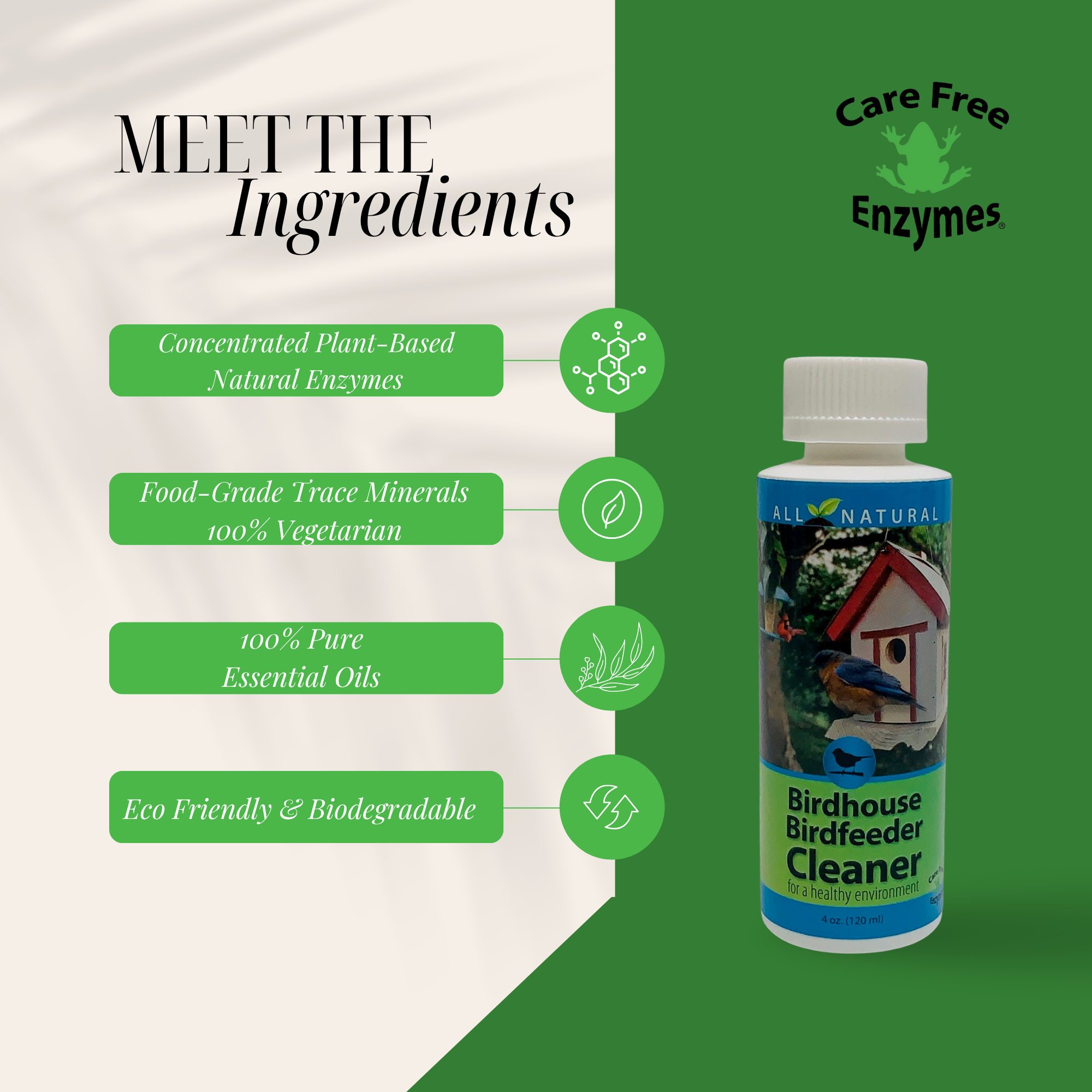 Natural Birdhouse & Feeder Cleaner Concentrate | Safe for Nests & Chicks | 4 oz