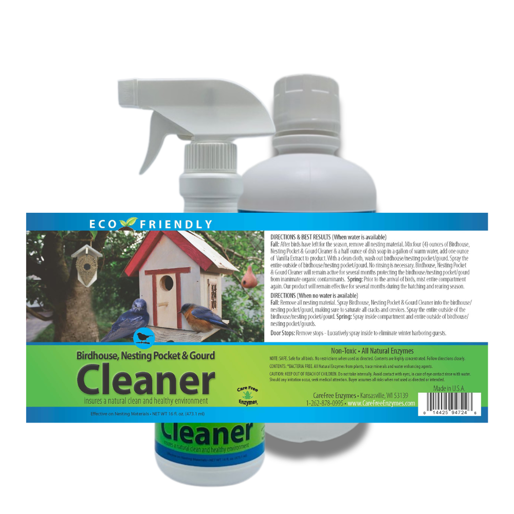 Natural Birdhouse, Gourd & Nesting Pocket Cleaner | Safe for All Nesting Birds | 16 oz & 33.9 oz