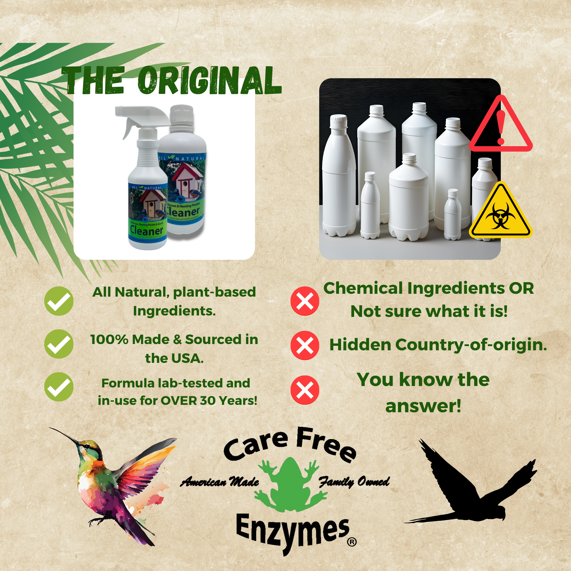 Natural Birdhouse, Gourd & Nesting Pocket Cleaner | Safe for All Nesting Birds | 16 oz & 33.9 oz