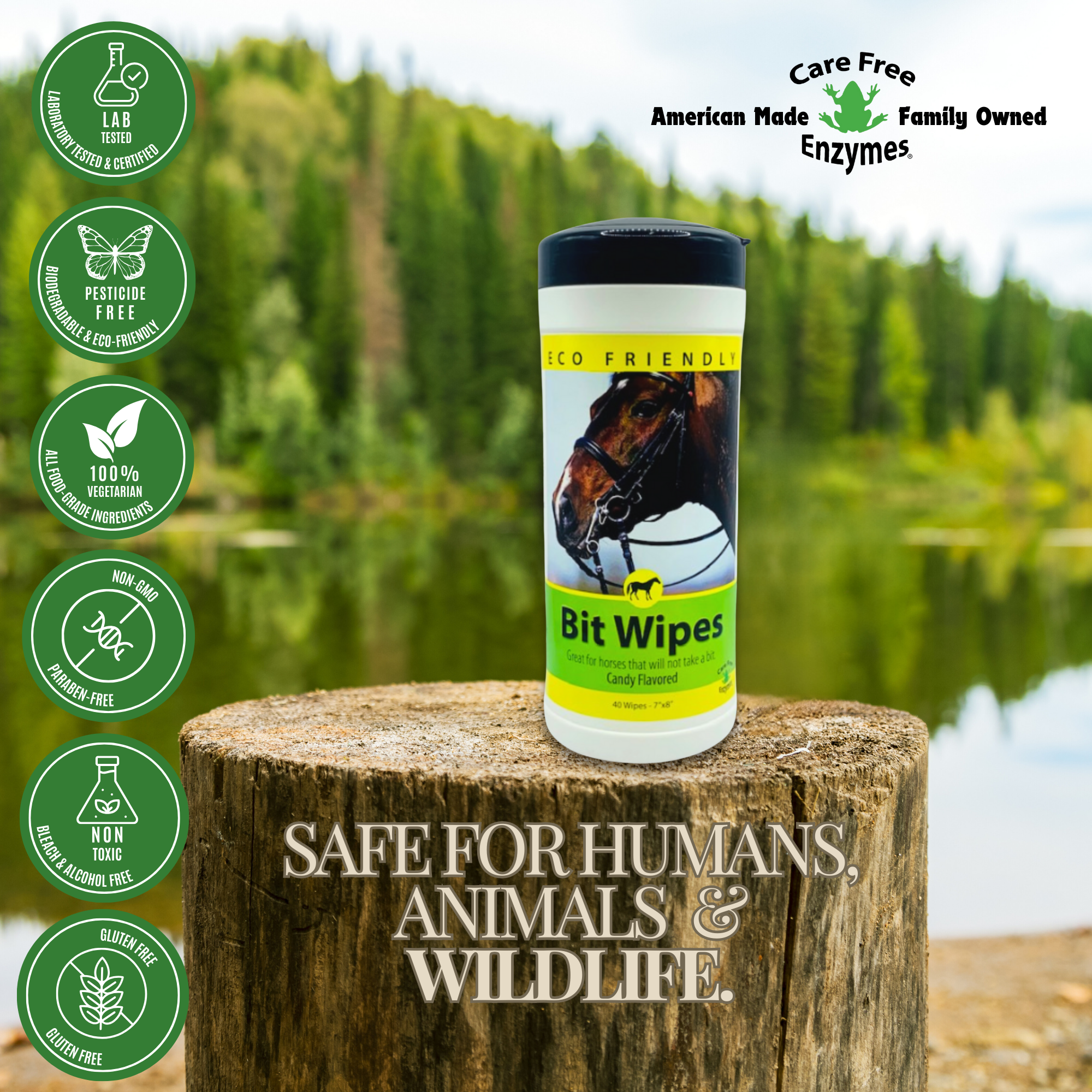 Natural Horse Bit Wipes with Peppermint Oil | Cleans & Polishes Bits | 40 Count