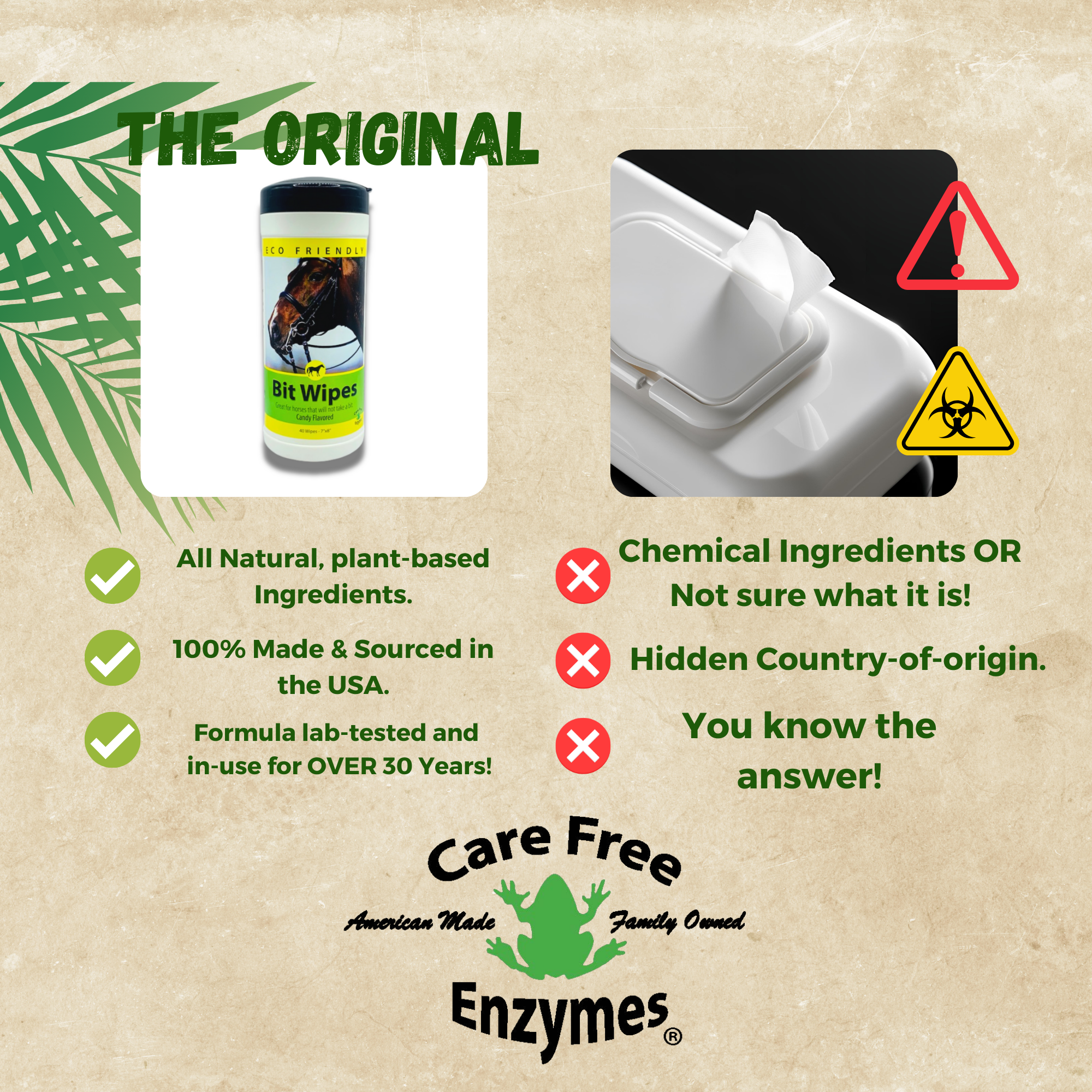 Natural Horse Bit Wipes with Peppermint Oil | Cleans & Polishes Bits | 40 Count