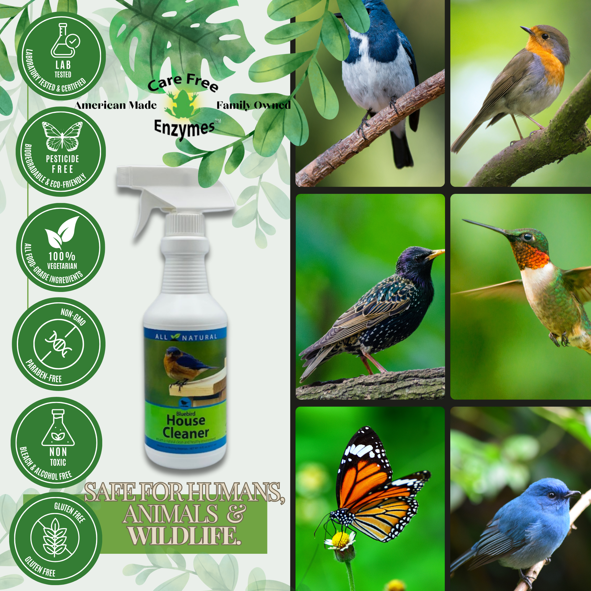 Natural Bluebird House Protector Spray | Deters Wasps & Pests Safely | 16 oz