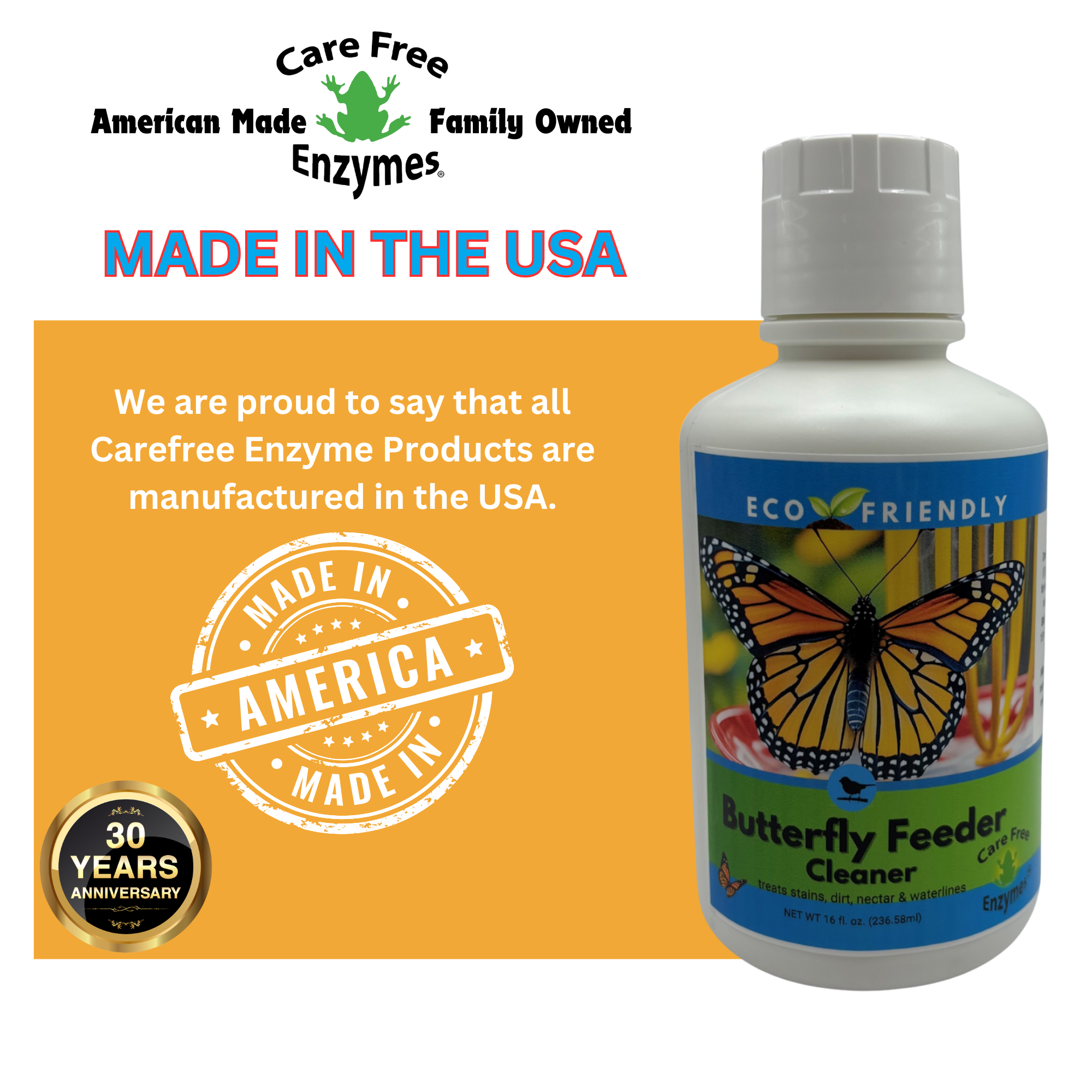 Natural Butterfly Feeder Cleaner | Cleans Sponges, Wicks & Trays Safely | 16 oz