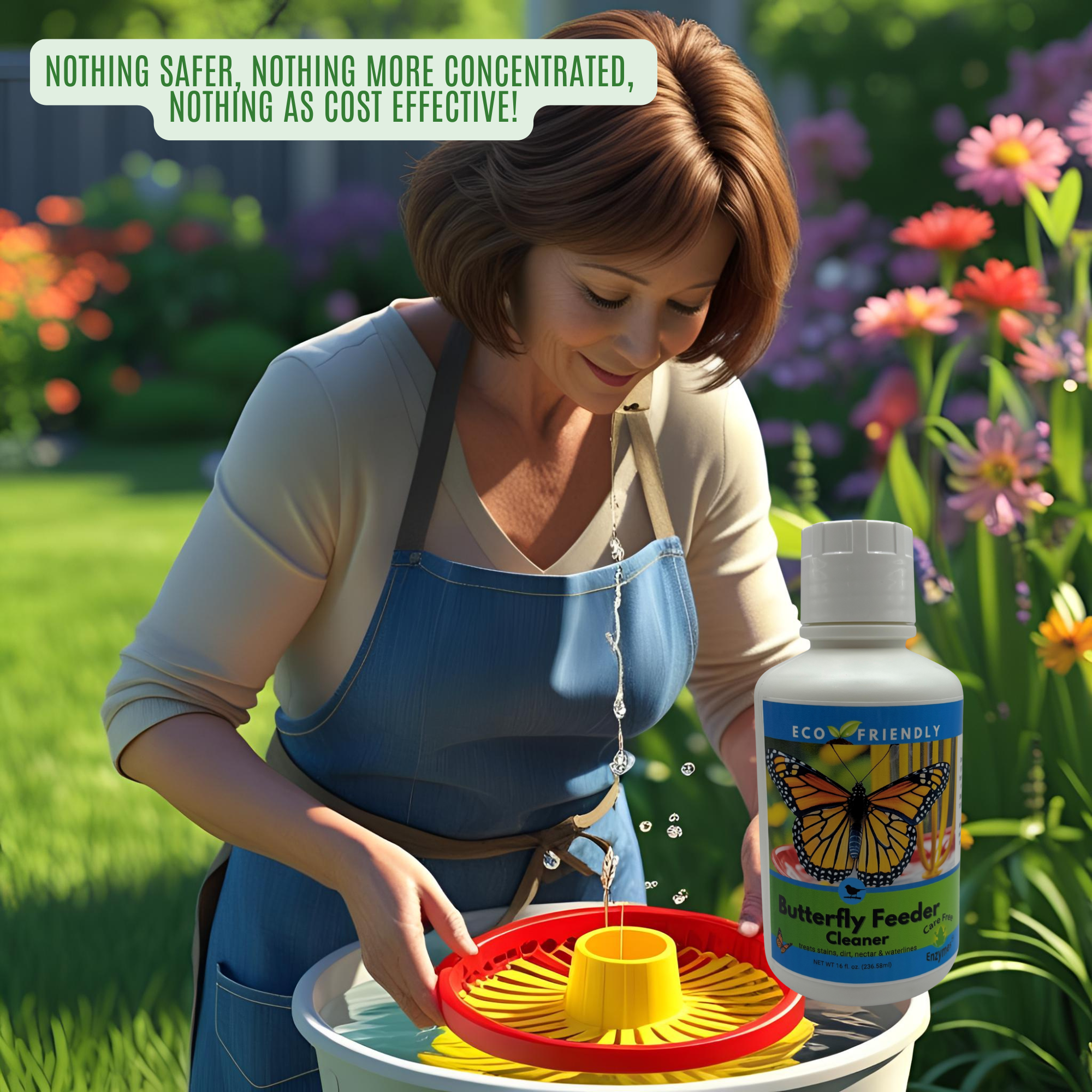 Natural Butterfly Feeder Cleaner | Cleans Sponges, Wicks & Trays Safely | 16 oz