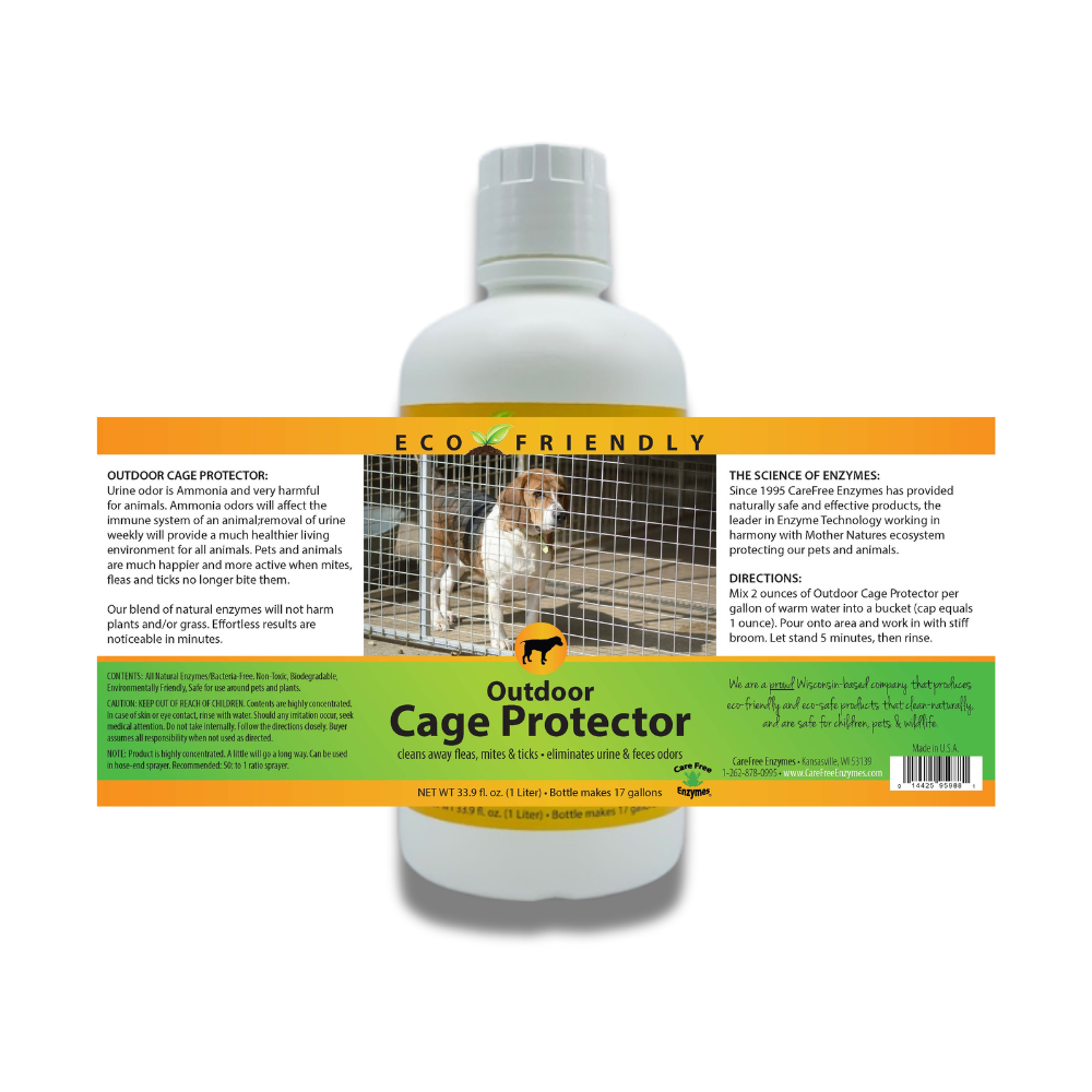 Outdoor Kennel & Cage Cleaner Concentrate | Eliminates Urine & Waste Odors | 32 oz, 33.9 oz & 1 Gallon