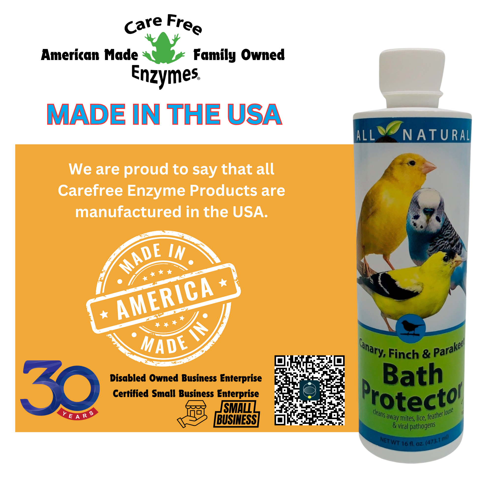 Pet Bird Bath Water Protector | For Canaries, Finches & Parakeets | 16 oz & 33.9 oz