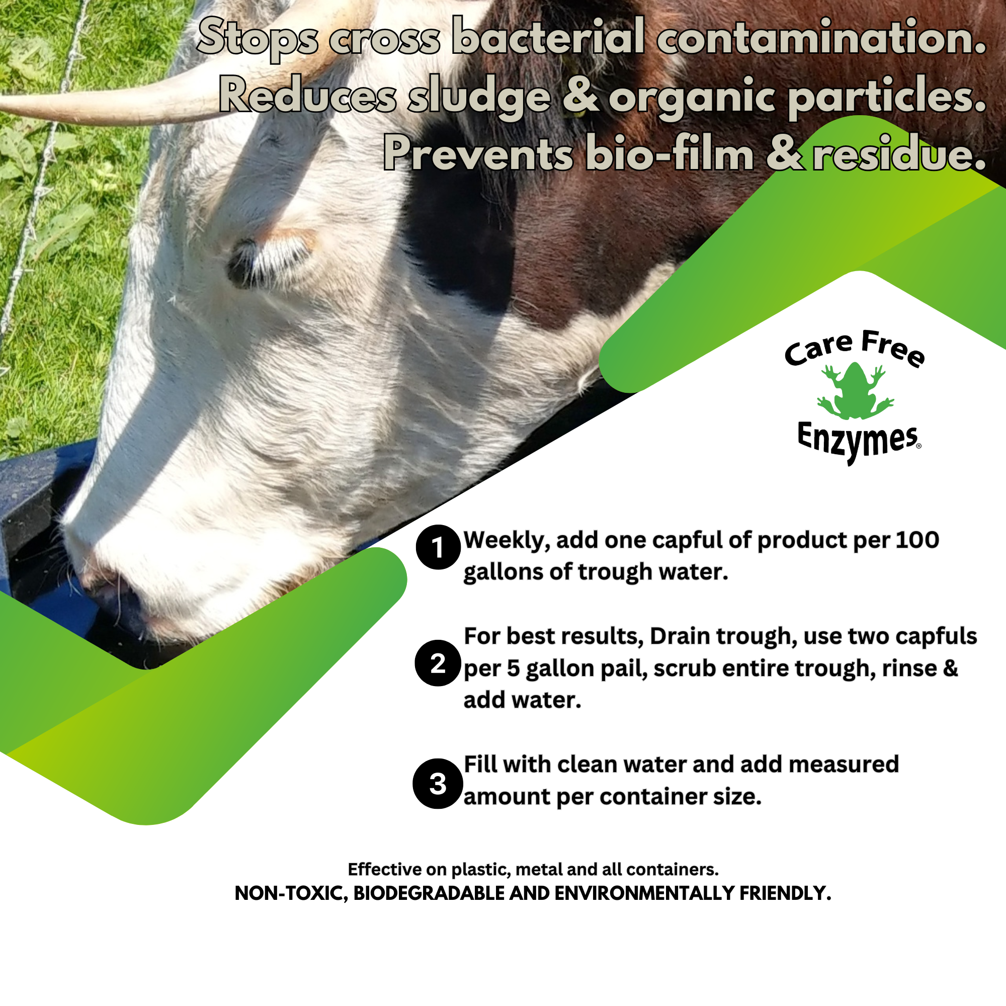 Cattle Water Trough & Stock Tank Treatment | Prevents Algae & Slime | 33.9 oz