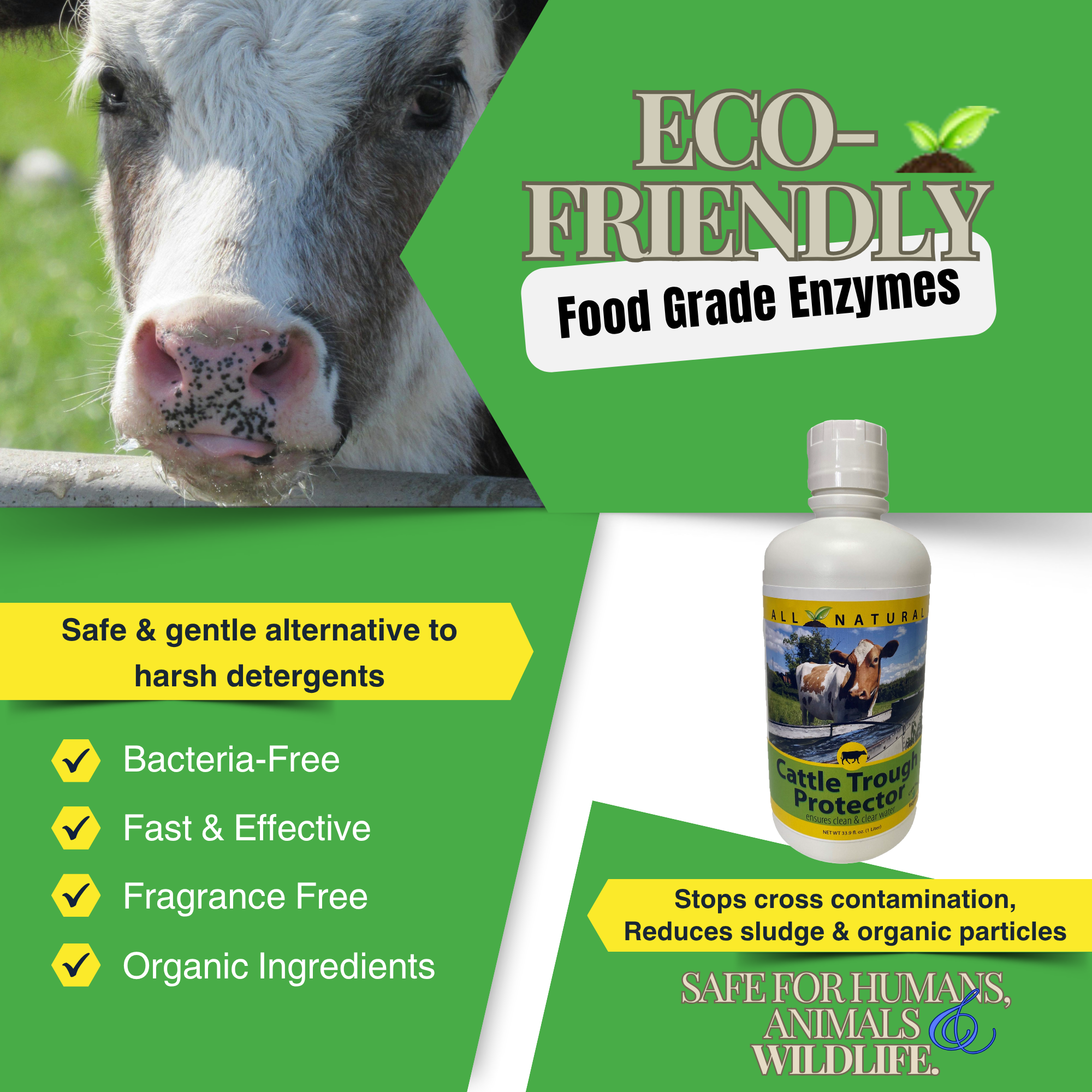 Cattle Water Trough & Stock Tank Treatment | Prevents Algae & Slime | 33.9 oz